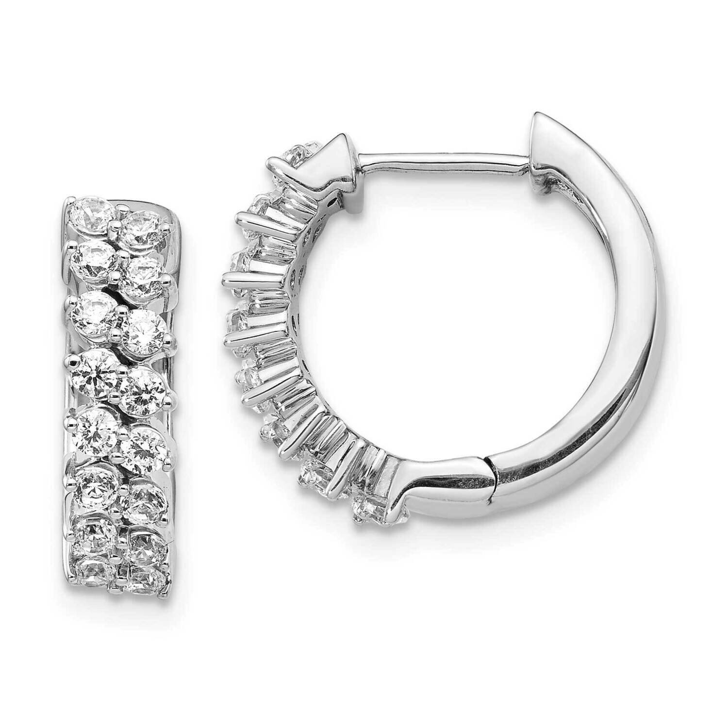 Hoop Earrings 14k White Gold Diamond EM3717-100-WA, MPN: EM3717-100-WA, 883957255927