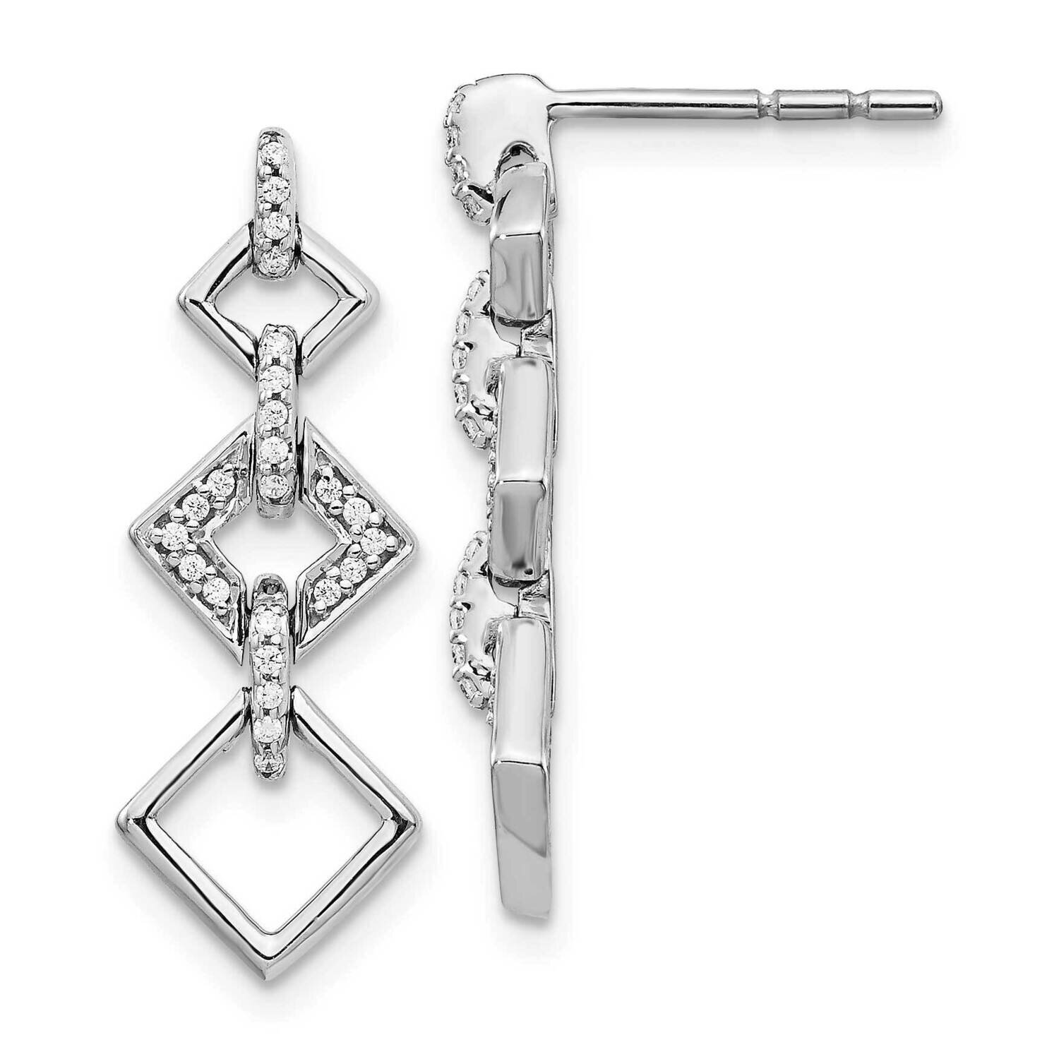 Fancy Dangle Earrings 14k White Gold Diamond EM3720-014-WA, MPN: EM3720-014-WA, 883957372945