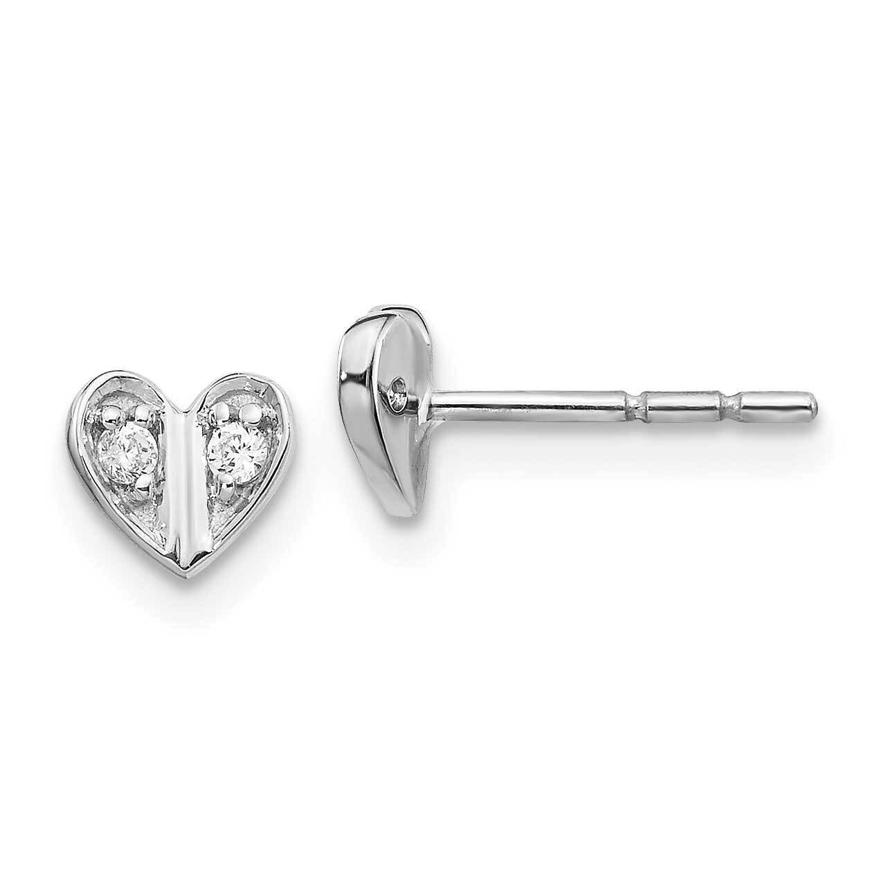 Heart Earrings 14k White Gold Diamond EM3769-008-WA, MPN: EM3769-008-WA, 883957374215