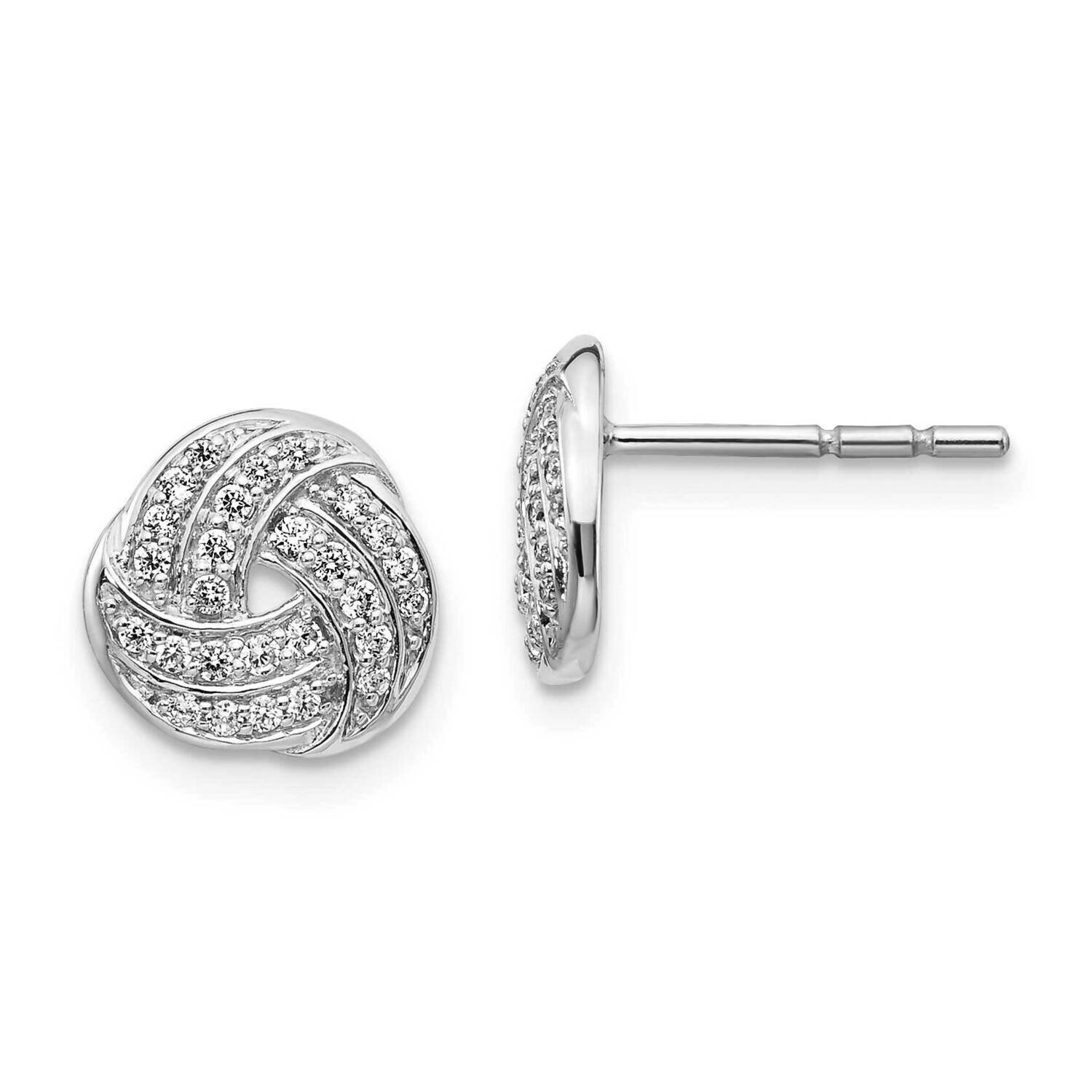Love Knot Earrings 14k White Gold Diamond EM3834-025-WA, MPN: EM3834-025-WA, 883957256719