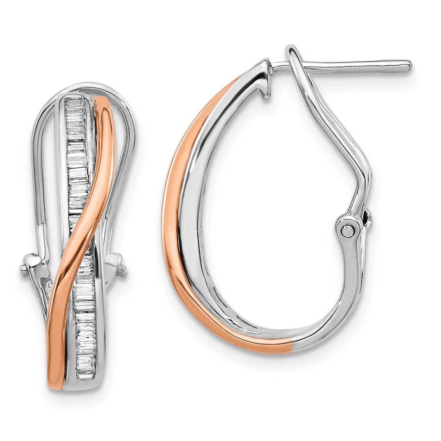 Diamond Fancy Earrings 14k Rose &amp; White Gold EM3860-050-RWA, MPN: EM3860-050-RWA, 883957258355