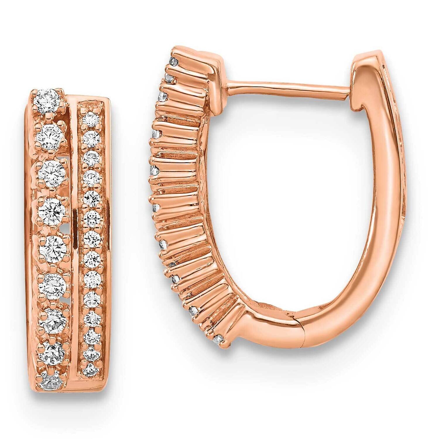 Diamond Fancy Hoop Earrings 14k Rose Gold EM3884-050-RA