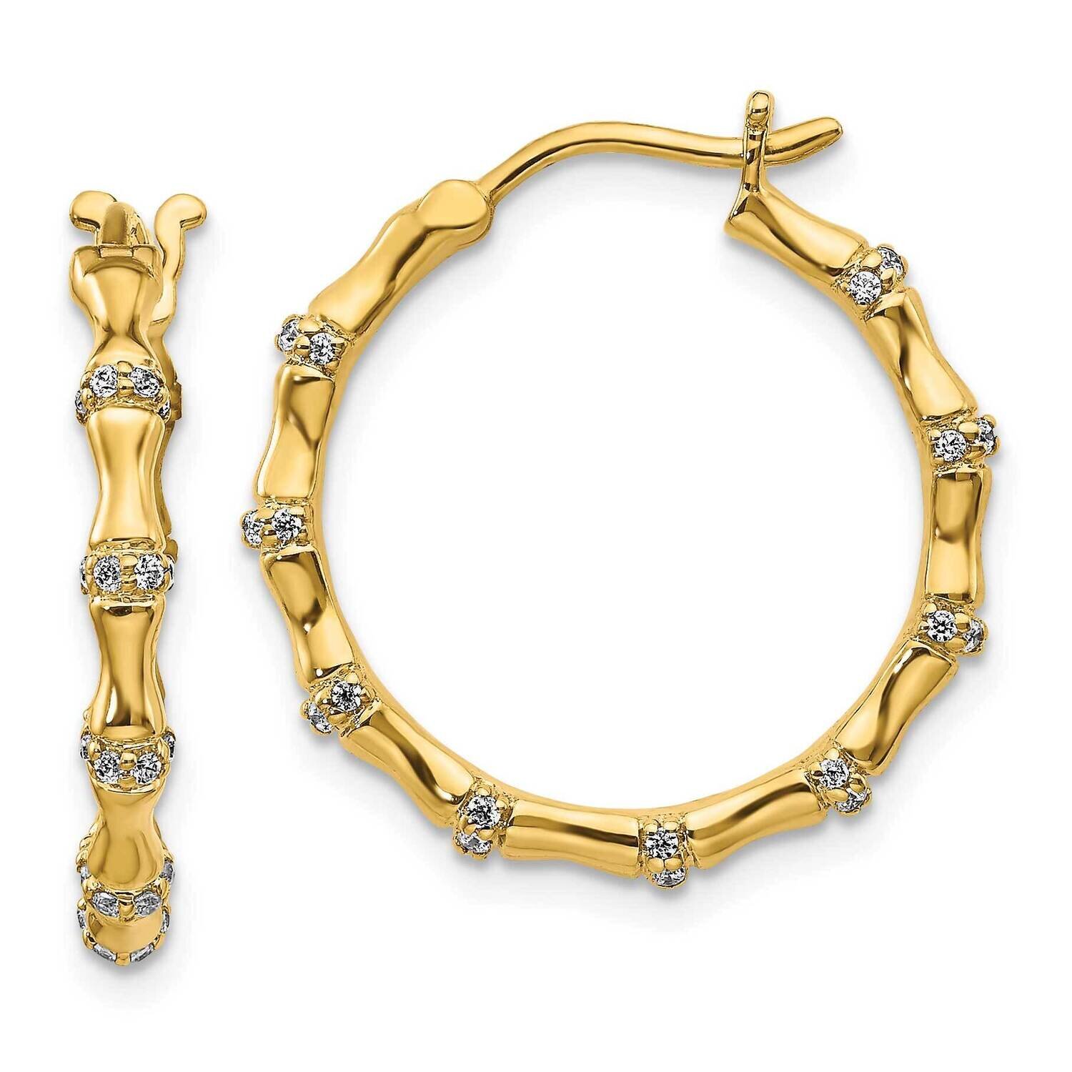 Fancy Hoop Earrings 14k Gold Diamond EM3885-033-YA, MPN: EM3885-033-YA, 883957374499