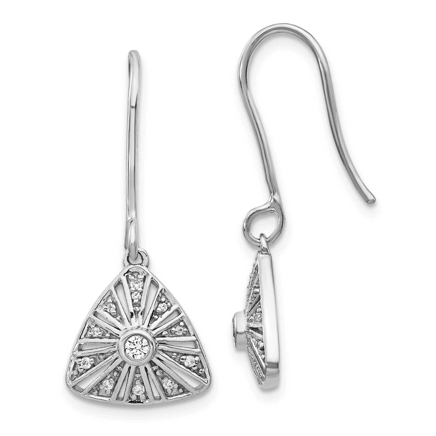 Vintage Leverback Earrings 14k White Gold Diamond EM3956-016-WA, MPN: EM3956-016-WA, 883957258935