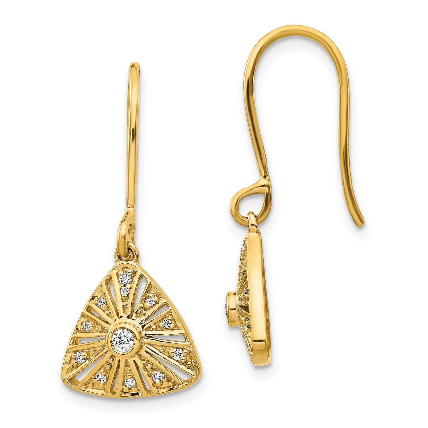 Vintage Leverback Earrings 14k Gold Diamond EM3956-016-YA, MPN: EM3956-016-YA, 883957375038