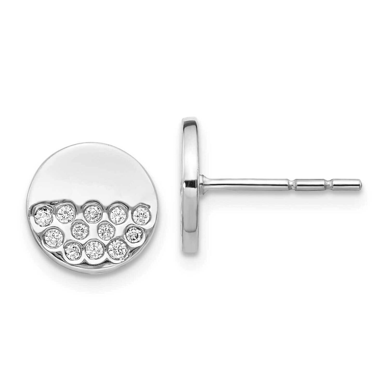 Fancy Circle Earrings 14k White Gold Diamond EM4007-020-WA, MPN: EM4007-020-WA, 883957260921