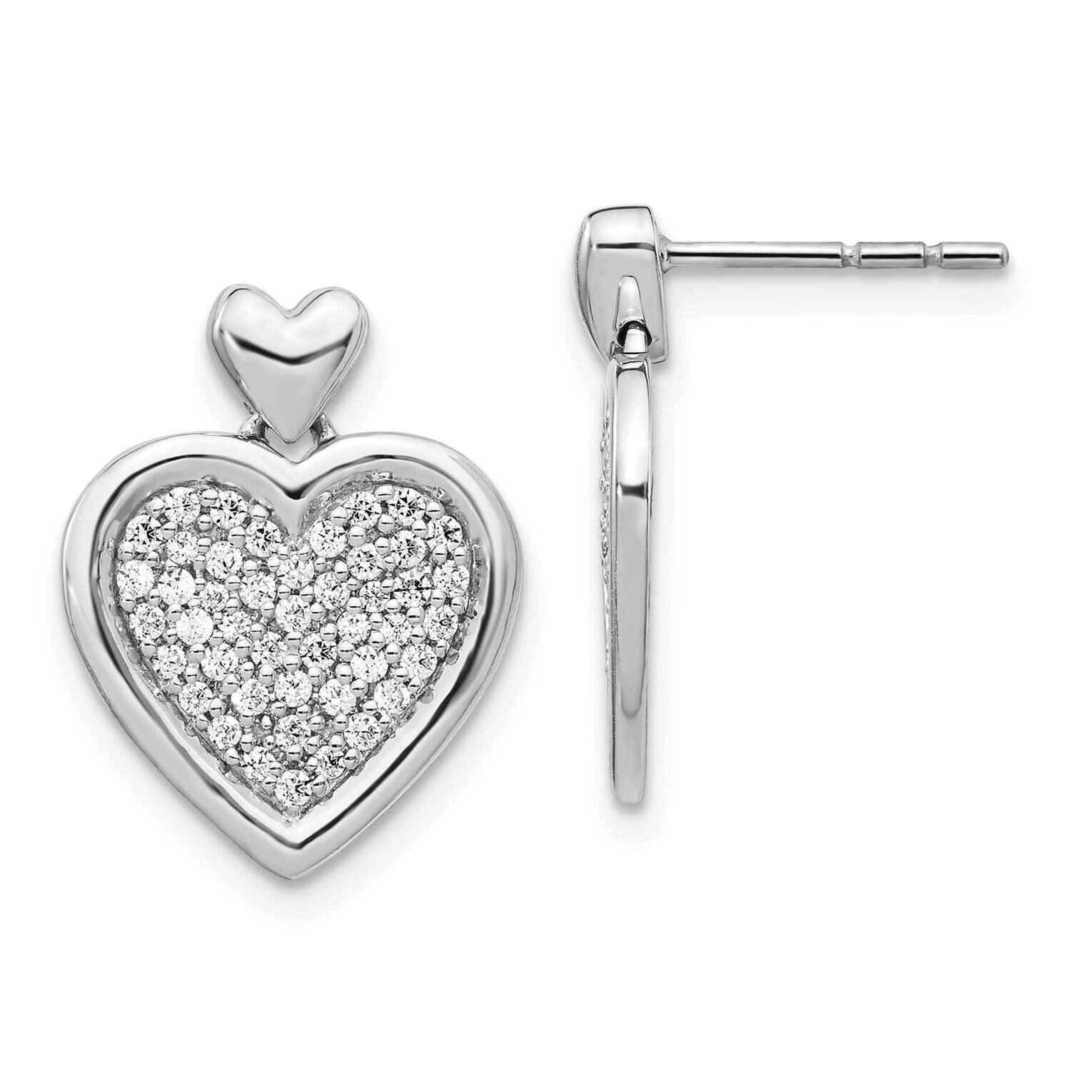 Fancy Heart Post Earrings 14k White Gold Diamond EM4015-050-WA, MPN: EM4015-050-WA, 883957261010