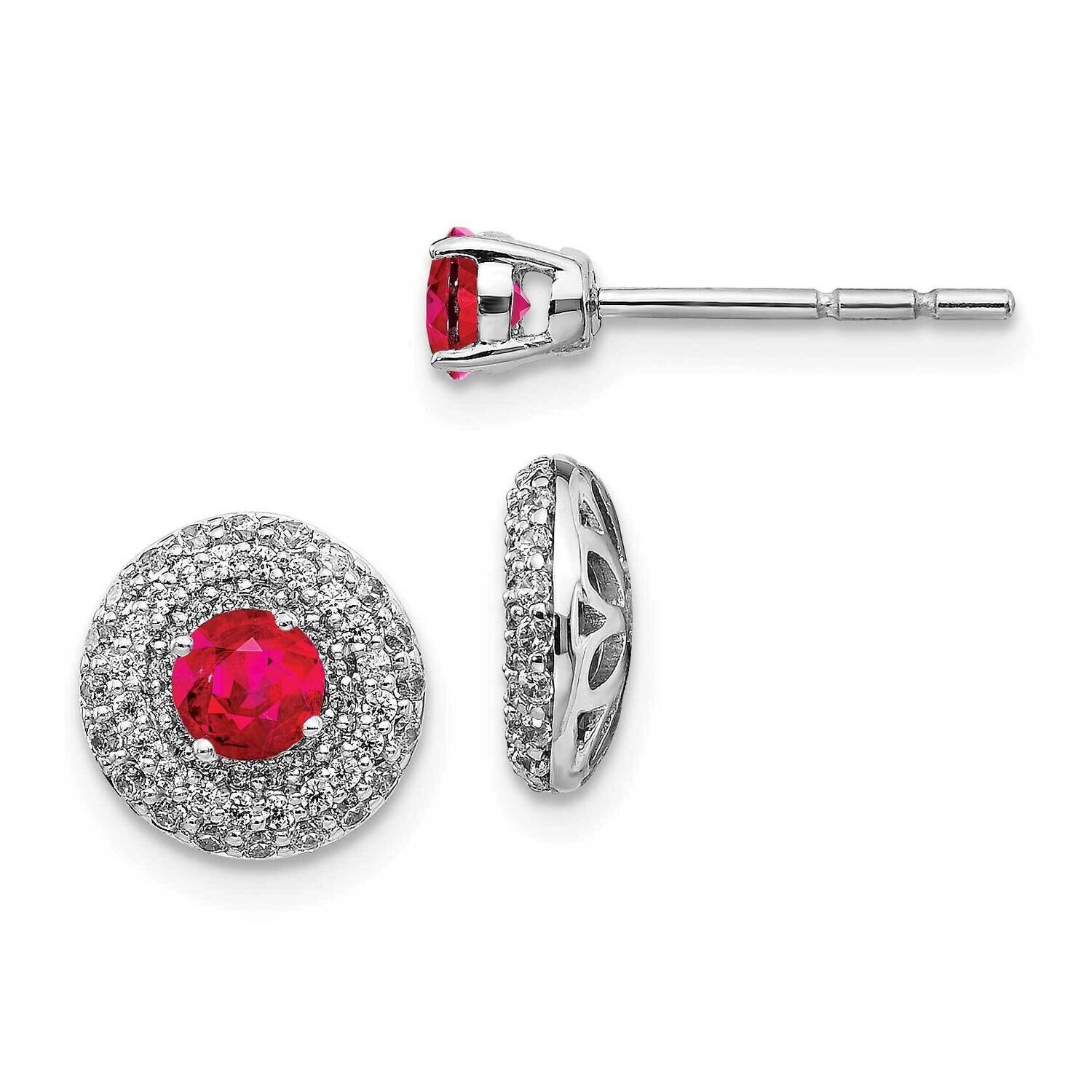 Ruby Stud with Jacket Earrings 14k White Gold Diamond EM4020-RU-050-WA, MPN: EM4020-RU-050-WA, 1911…