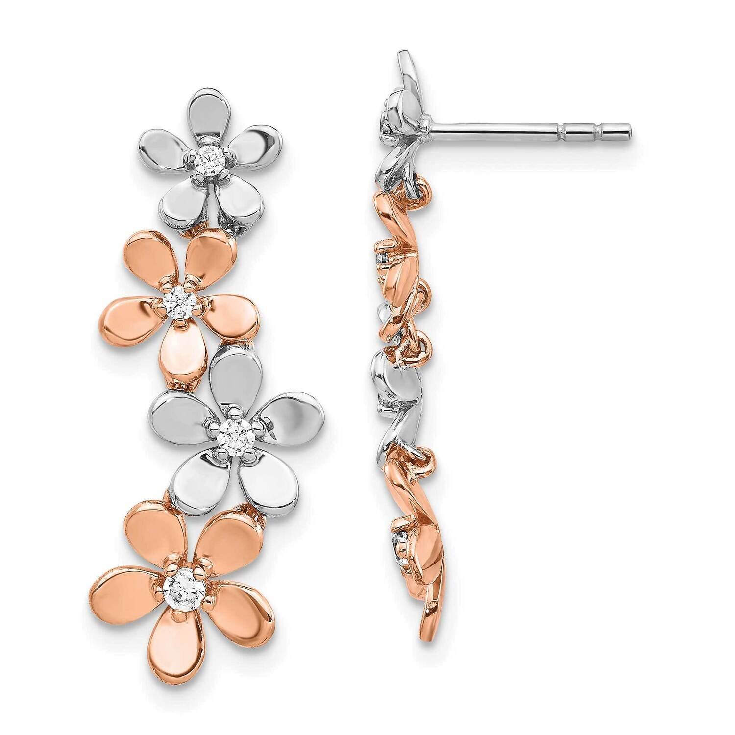 Diamond Earrings 14k Rose &amp; White Gold EM4039-020-RWA, MPN: EM4039-020-RWA, 883957375427