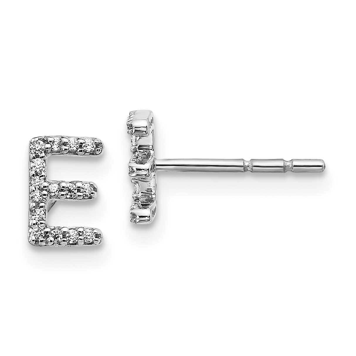 Initial E Earrings 14k White Gold Diamond EM4169E-009-WA, MPN: EM4169E-009-WA, 883957663418