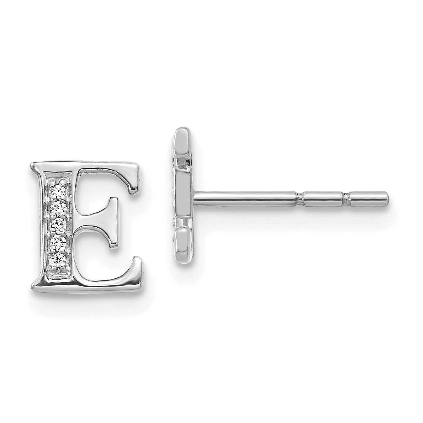 Initial E Earrings 14k White Gold Diamond EM4170E-003-WA, MPN: EM4170E-003-WA, 883957376608