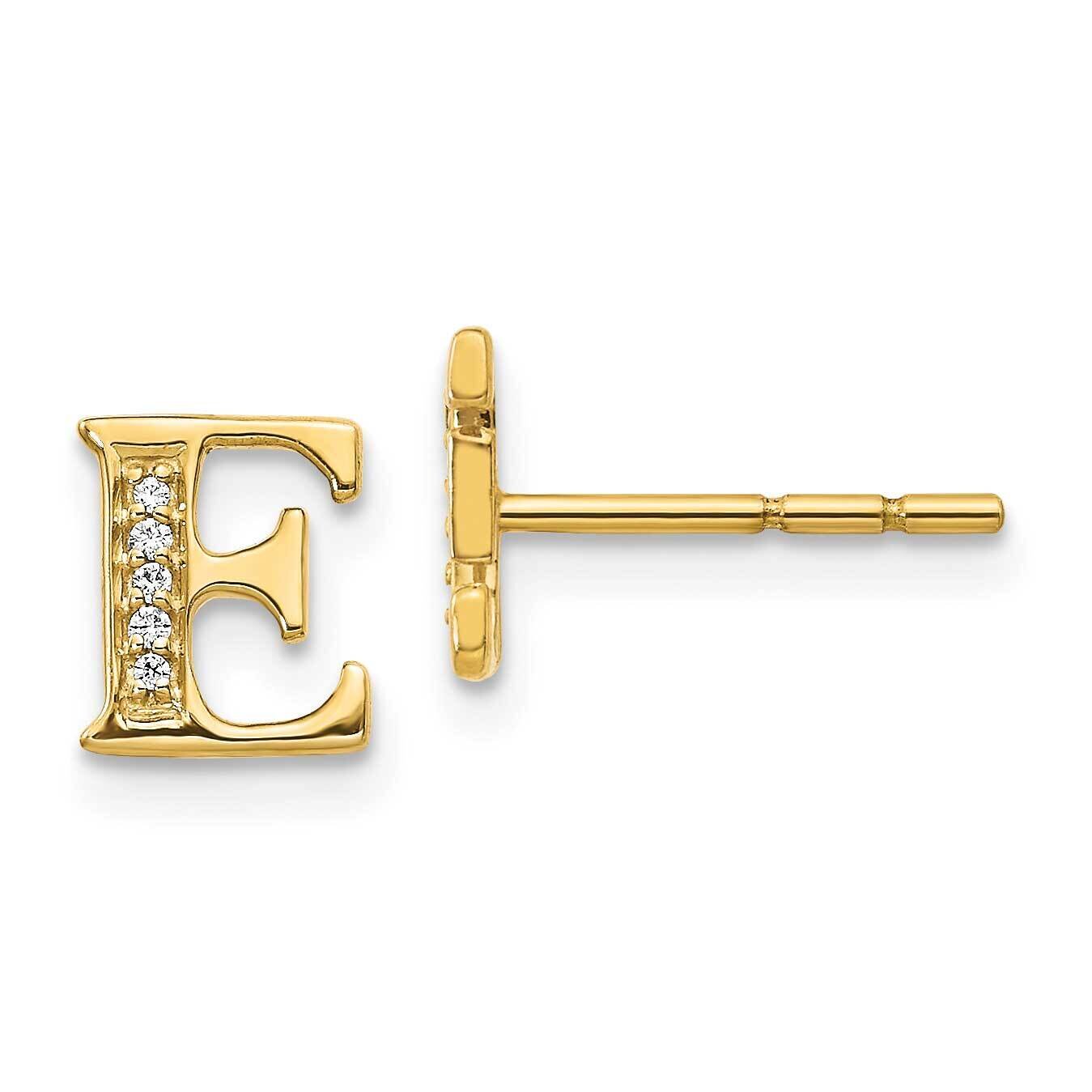 Initial E Earrings 14k Gold Diamond EM4170E-003-YA, MPN: EM4170E-003-YA, 883957376615