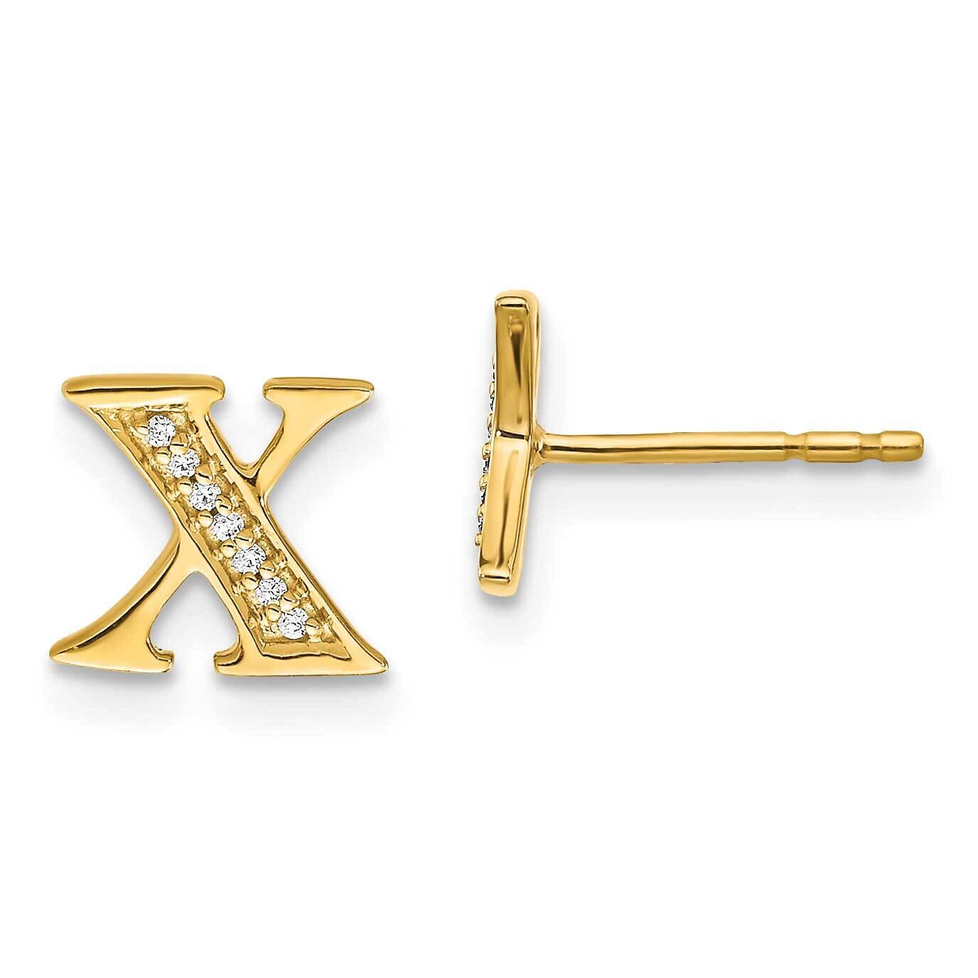 Initial x Earrings 14k Gold Diamond EM4170X-005-YA, MPN: EM4170X-005-YA, 883957663616