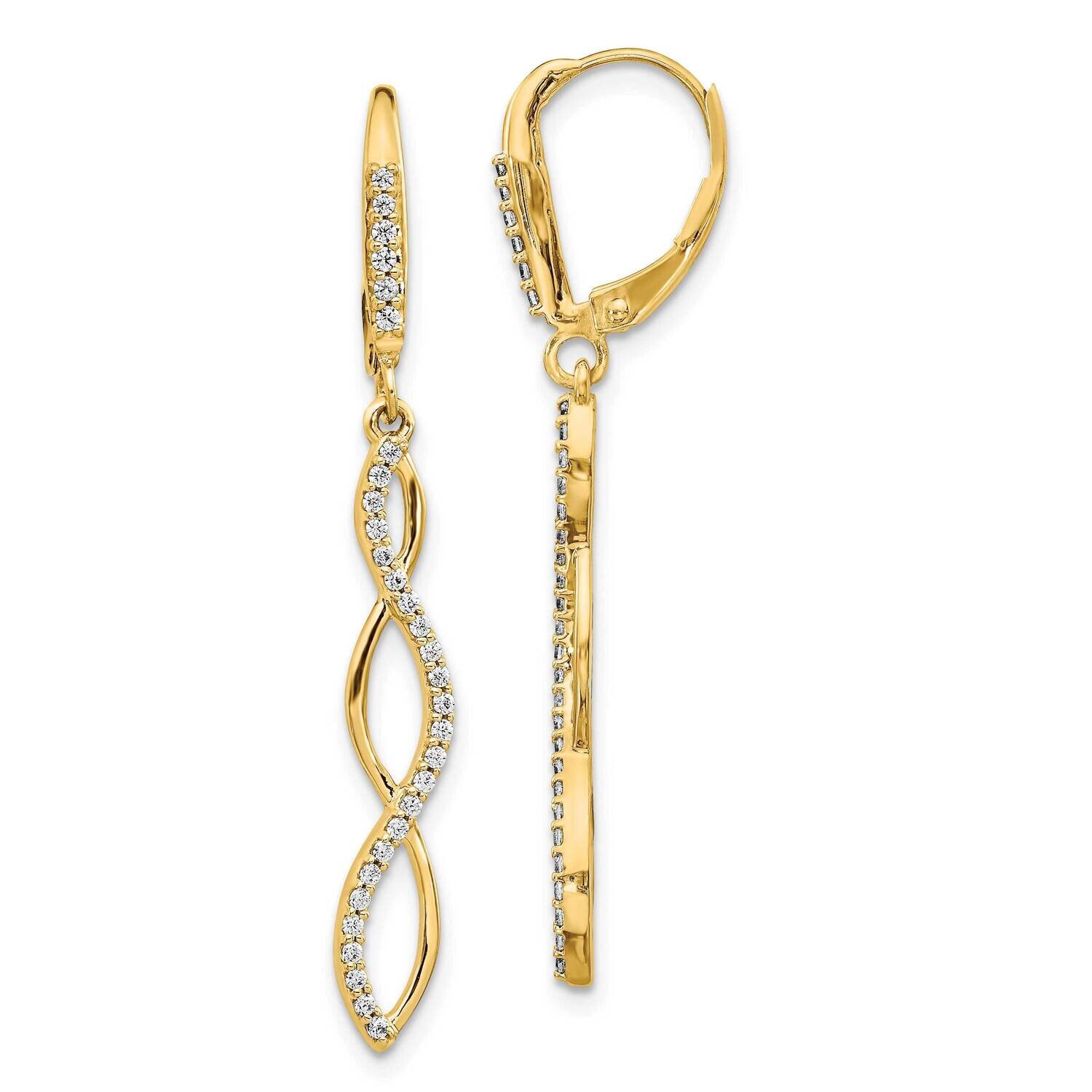 Leverback Earrings 14k Gold Diamond EM4181-033-YA, MPN: EM4181-033-YA, 883957379982