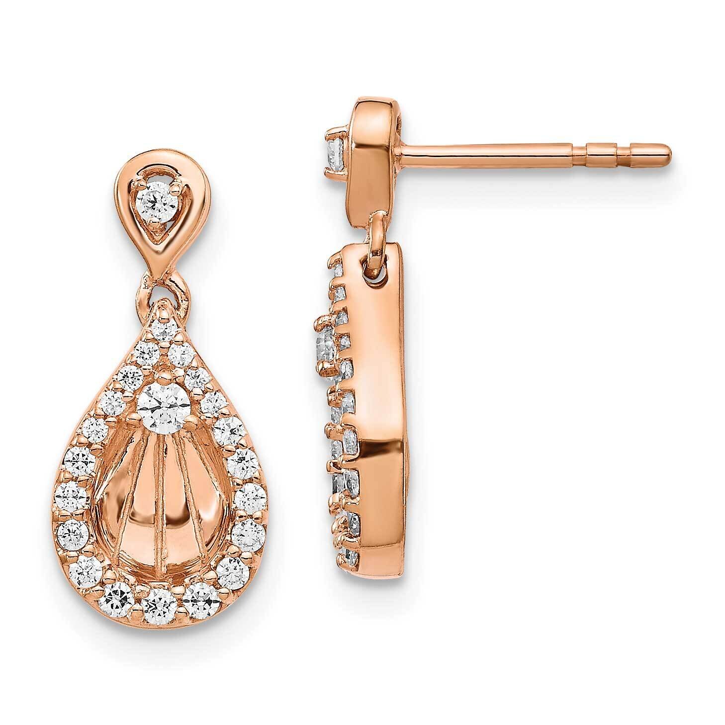 Diamond Post Earrings 14k Rose Gold EM4246-033-RA