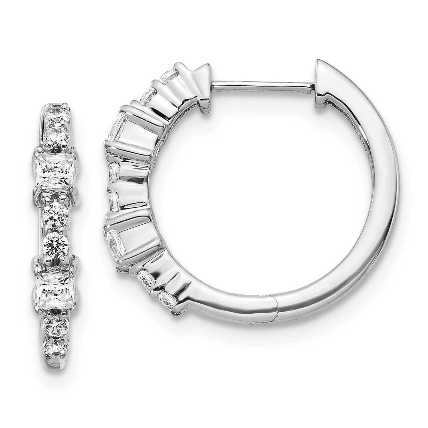 Hoop Earrings 14k White Gold Diamond EM4257-050-WA, MPN: EM4257-050-WA, 883957380162