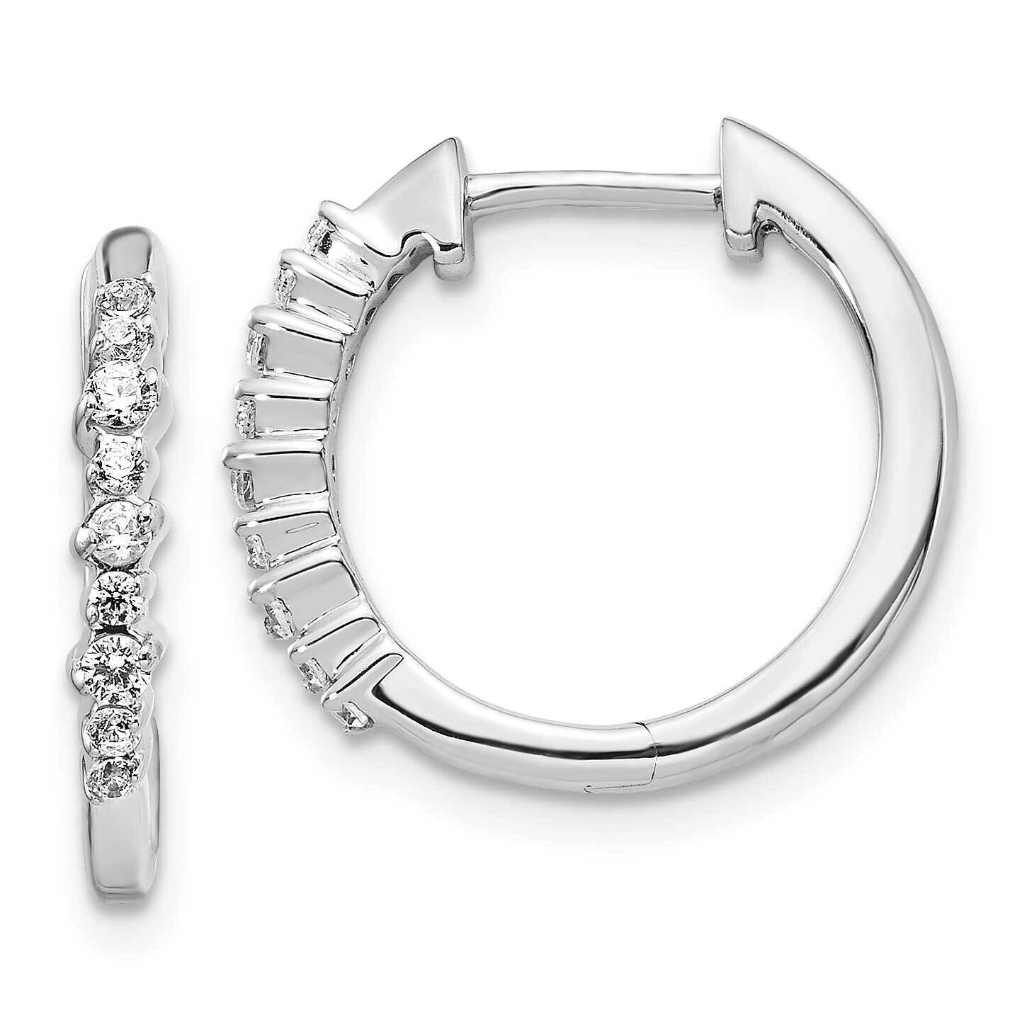 Hoop Earrings 14k White Gold Diamond EM4261-025-WA, MPN: EM4261-025-WA, 883957205977