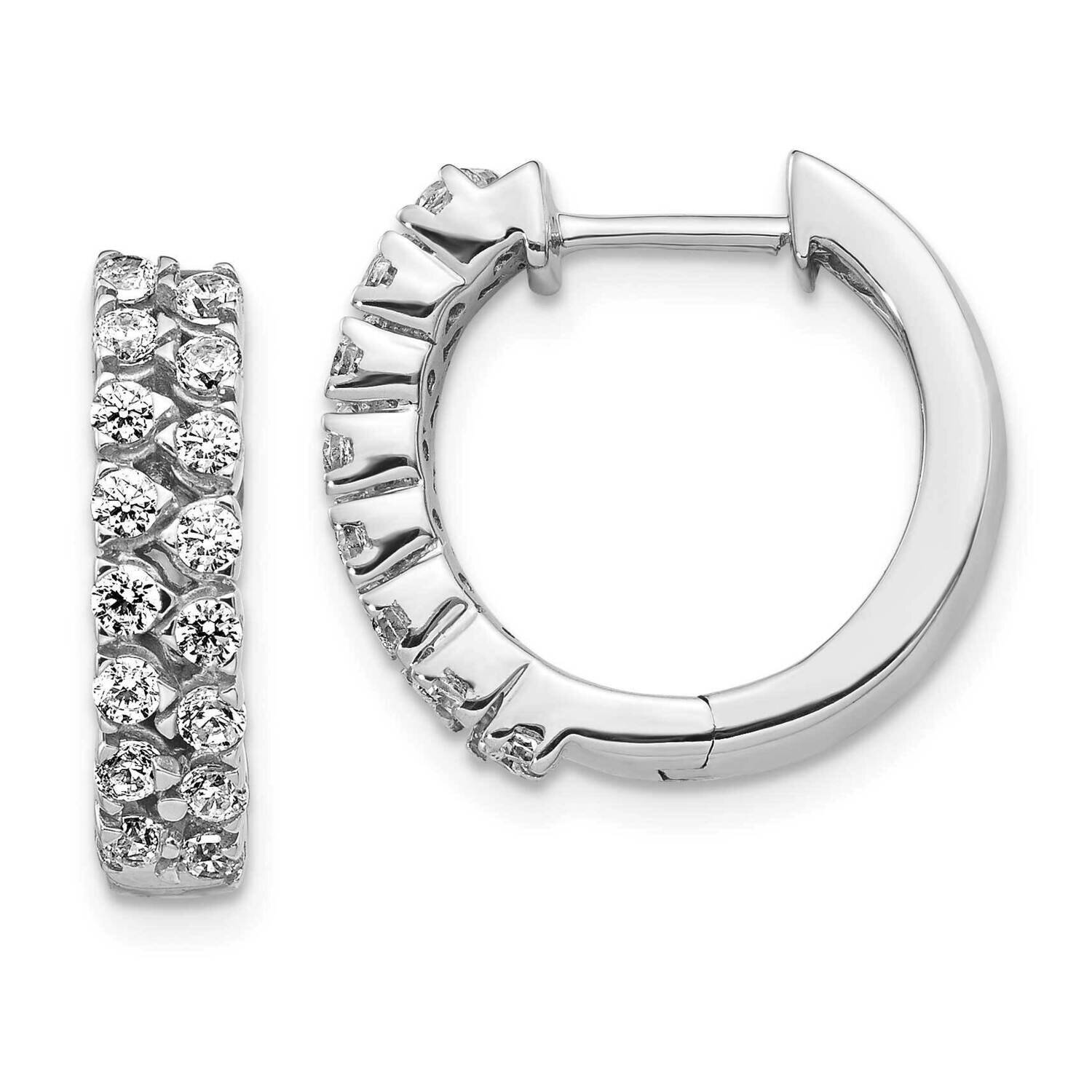 Hoop Earrings 14k White Gold Diamond EM4262-100-WA, MPN: EM4262-100-WA, 883957263236