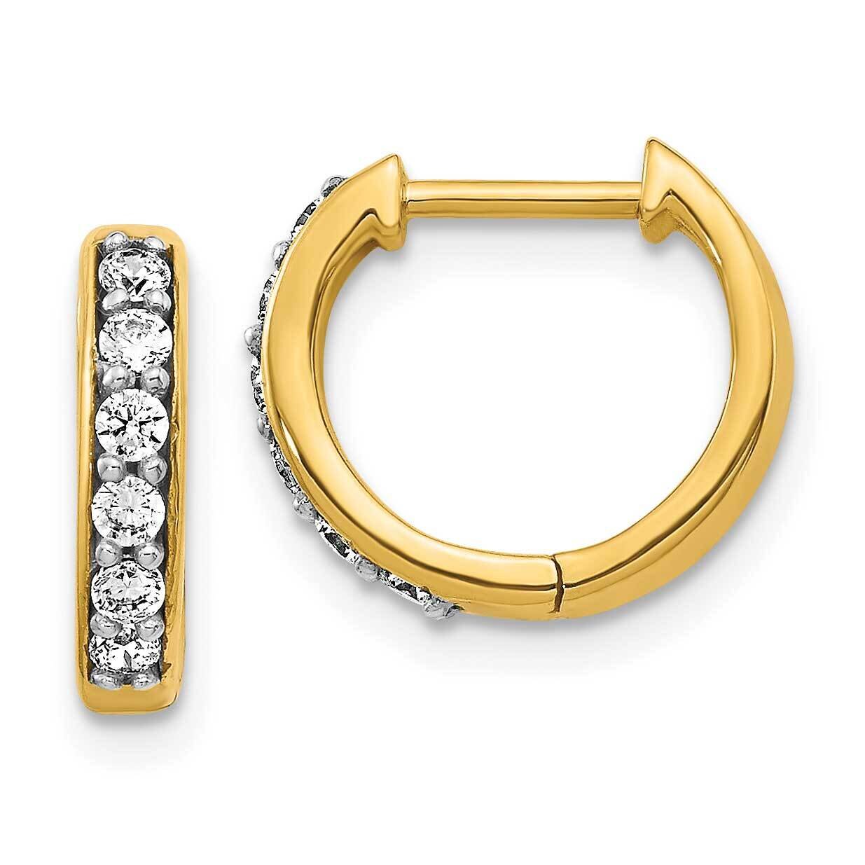 Diamond Hoop Earrings 14k Yellow Gold EM4263-025-YA, MPN: EM4263-025-YA, 883957205991