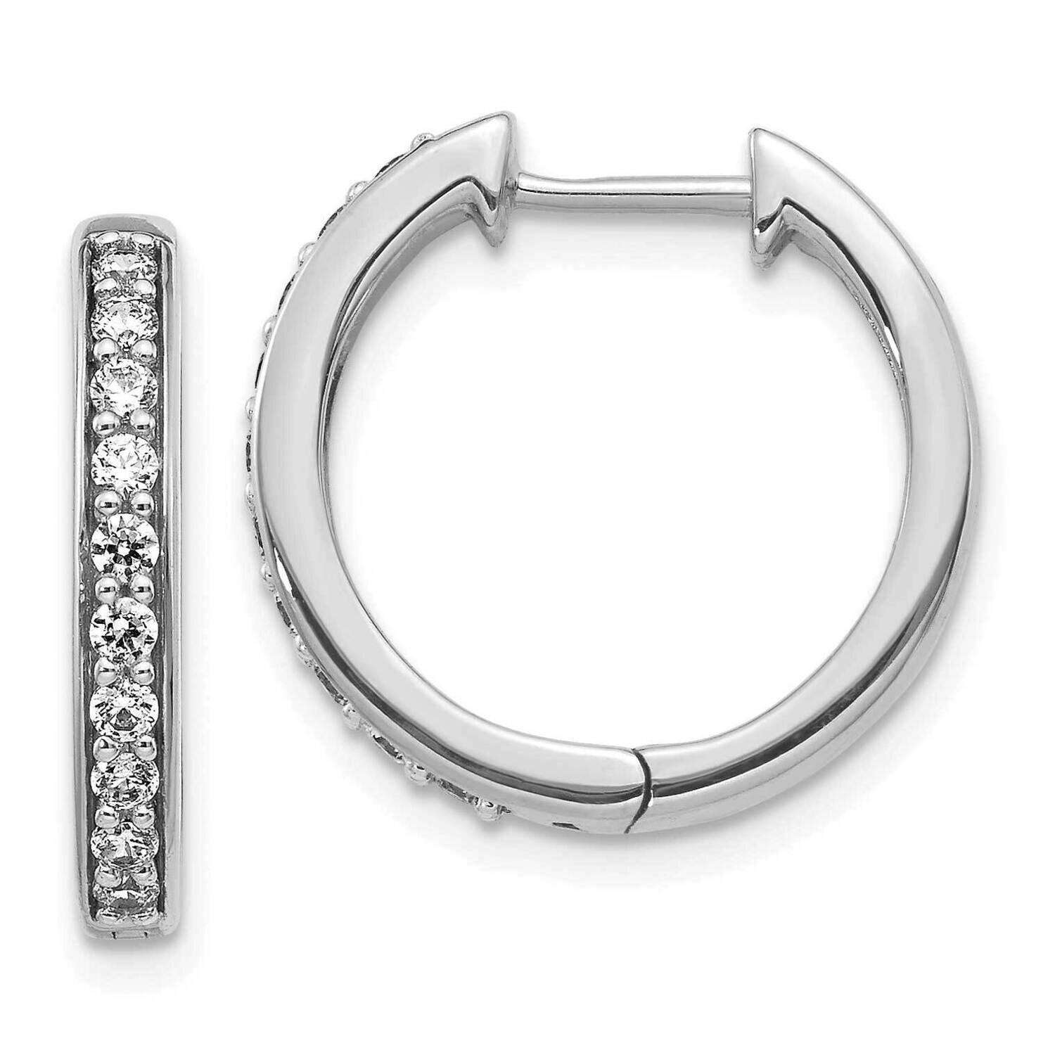 Hoop Earrings 14k White Gold Diamond EM4264-040-WA