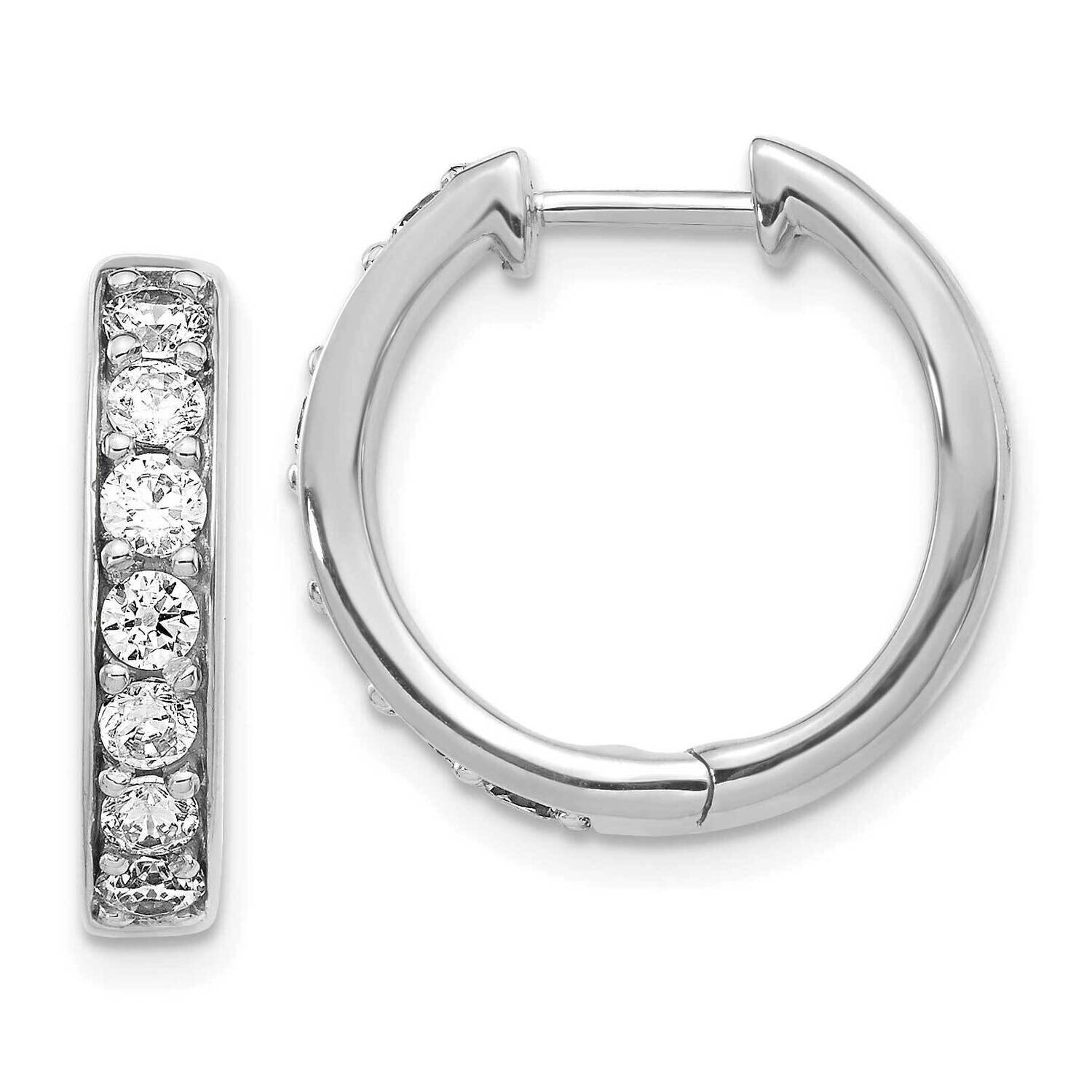 Hoop Earrings 14k White Gold Diamond EM4264-100-WA, MPN: EM4264-100-WA, 883957206158