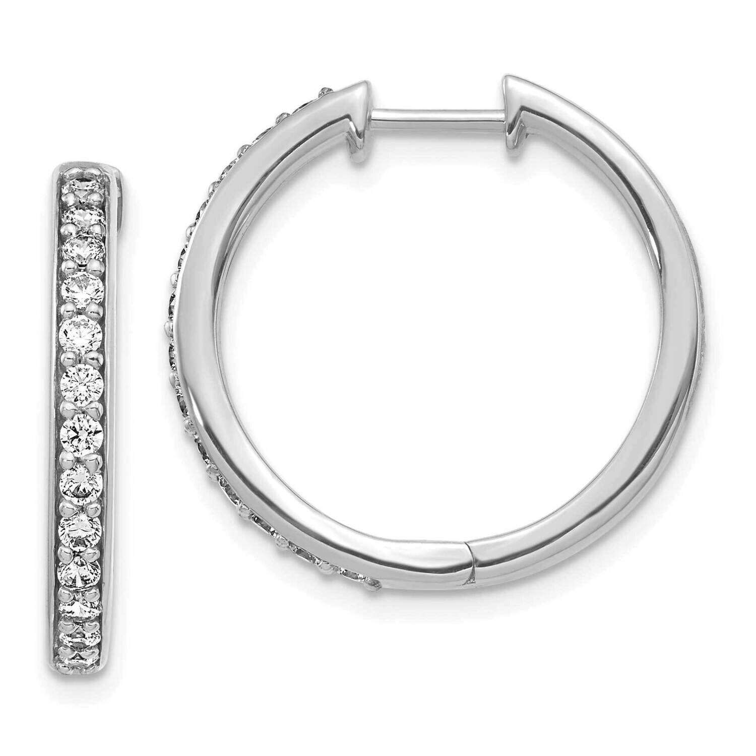 Hoop Earrings 14k White Gold Diamond EM4265-060-WA, MPN: EM4265-060-WA, 883957263335