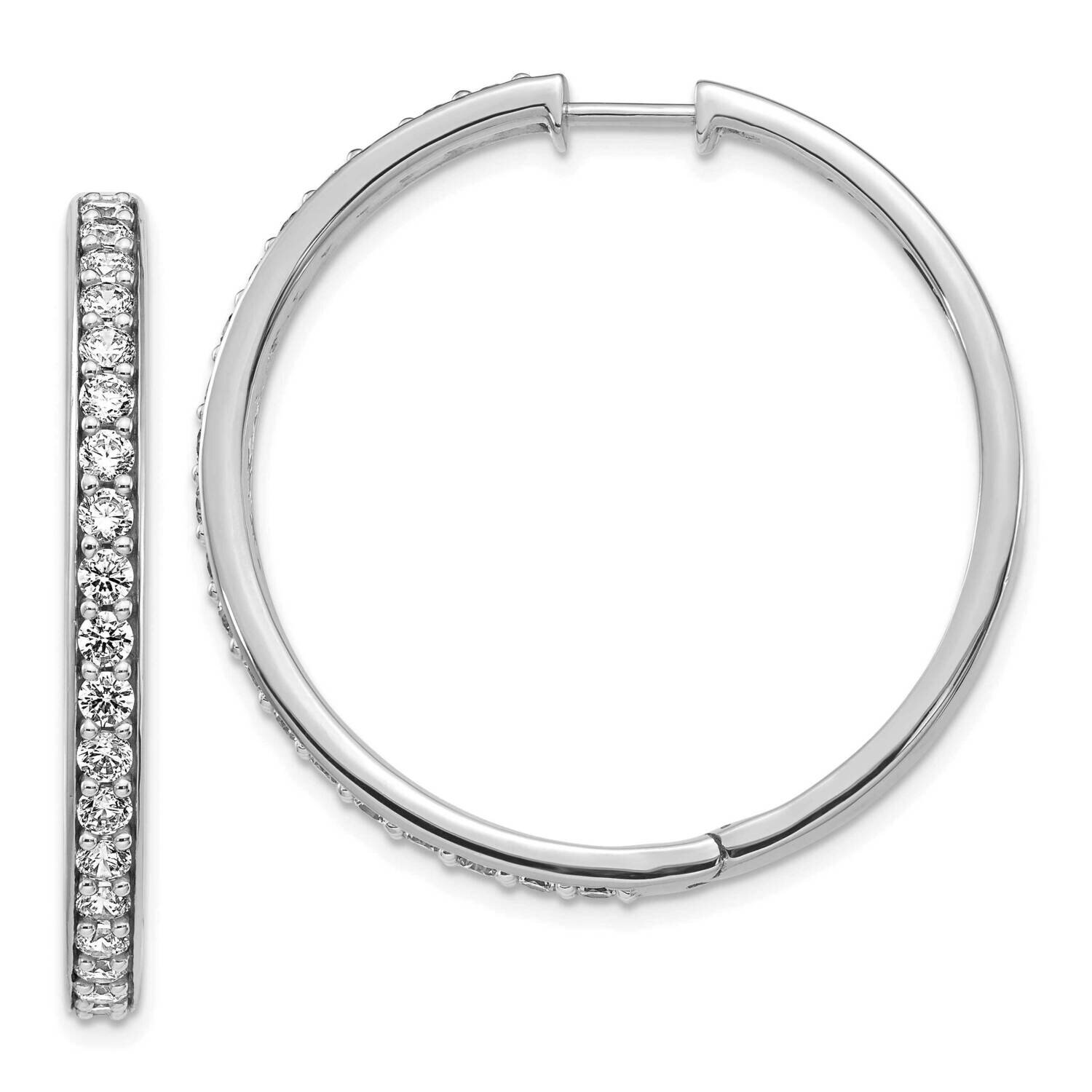 Hoop Earrings 14k White Gold Diamond EM4268-200-WA, MPN: EM4268-200-WA, 883957263663