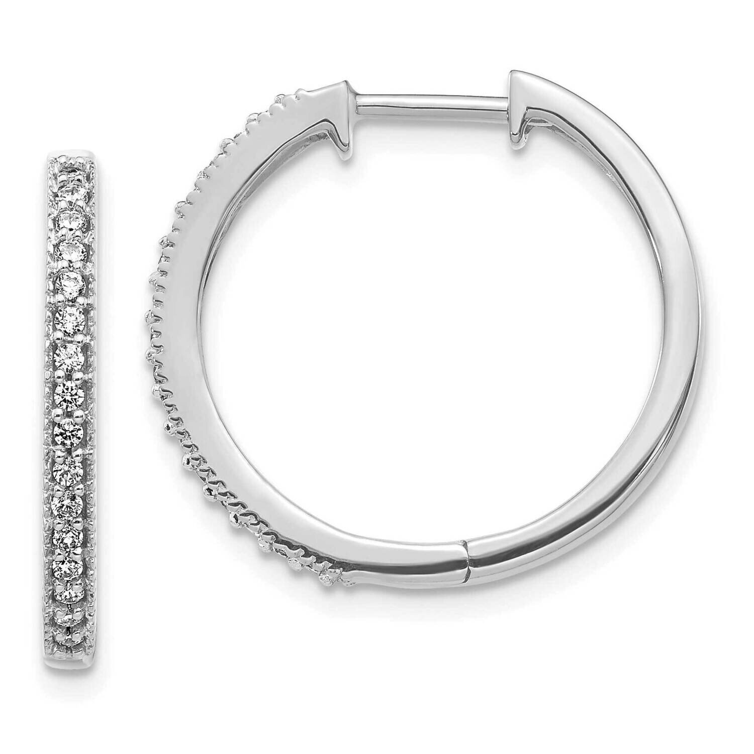 Milgrain Hoop Earrings 14k White Gold Diamond EM4272-025-WA, MPN: EM4272-025-WA, 883957453118