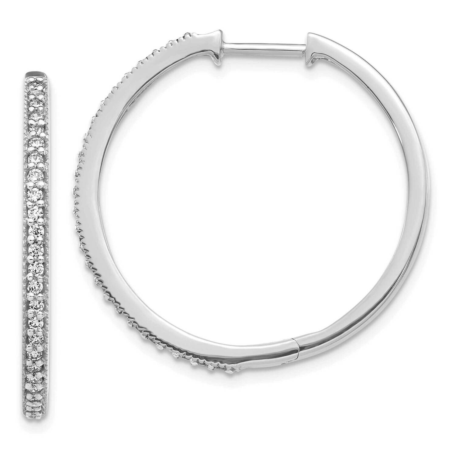 Milgrain Hoop Earrings 14k White Gold Diamond EM4280-055-WA, MPN: EM4280-055-WA, 883957267876