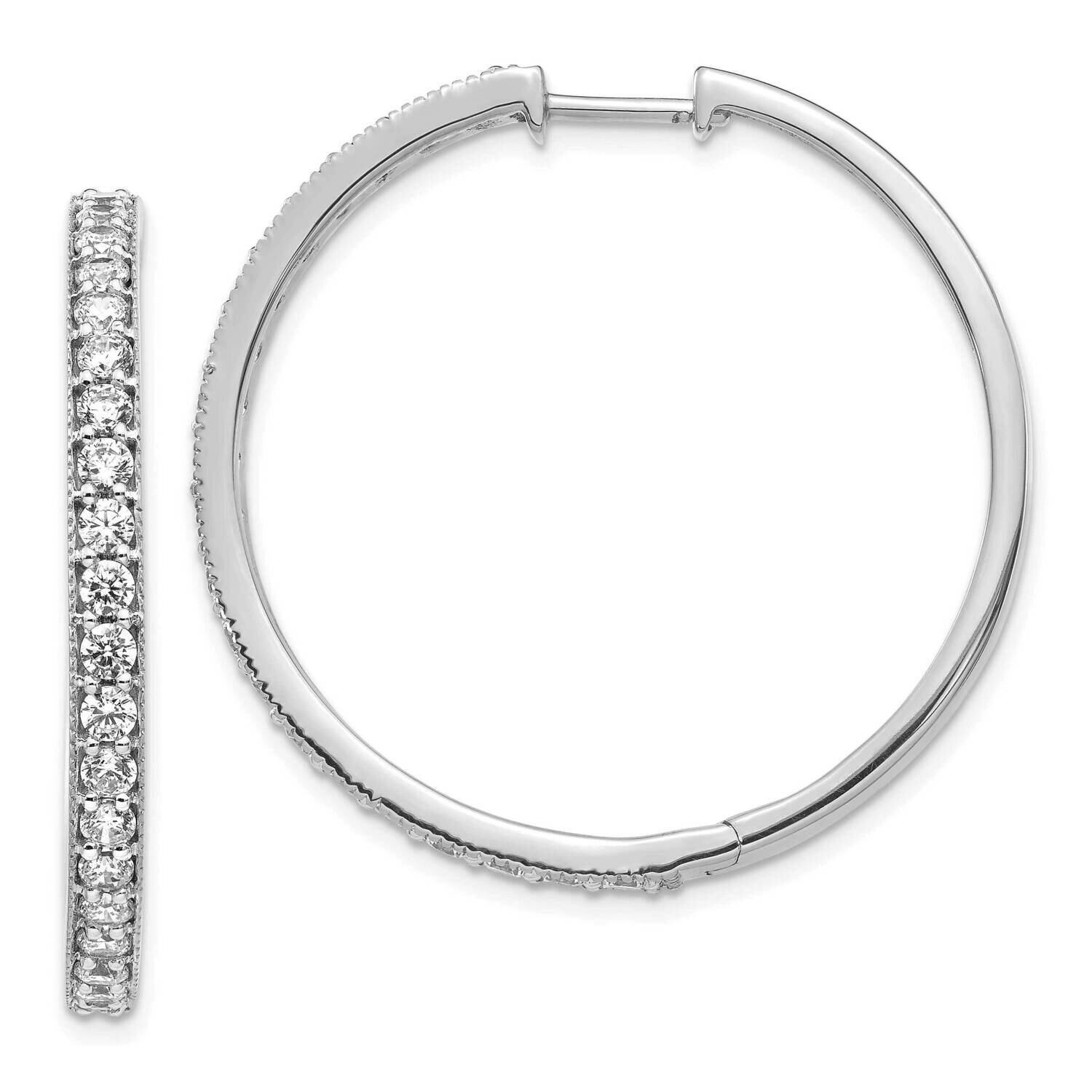 Milgrain Hoop Earrings 14k White Gold Diamond EM4286-200-WA, MPN: EM4286-200-WA, 883957268156