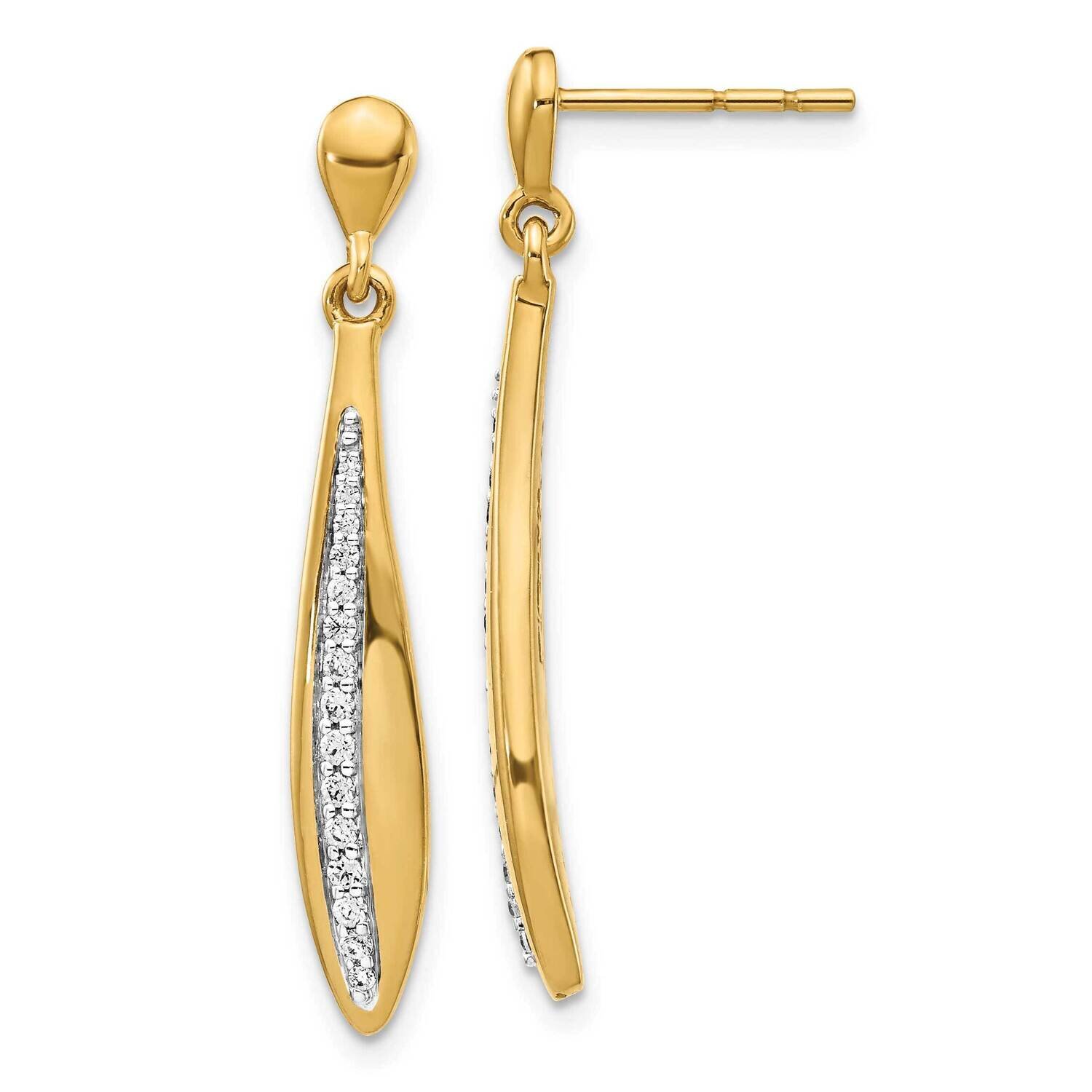 Diamond Post Earrings 14k Yellow Gold EM4340-025-YA, MPN: EM4340-025-YA, 883957268170