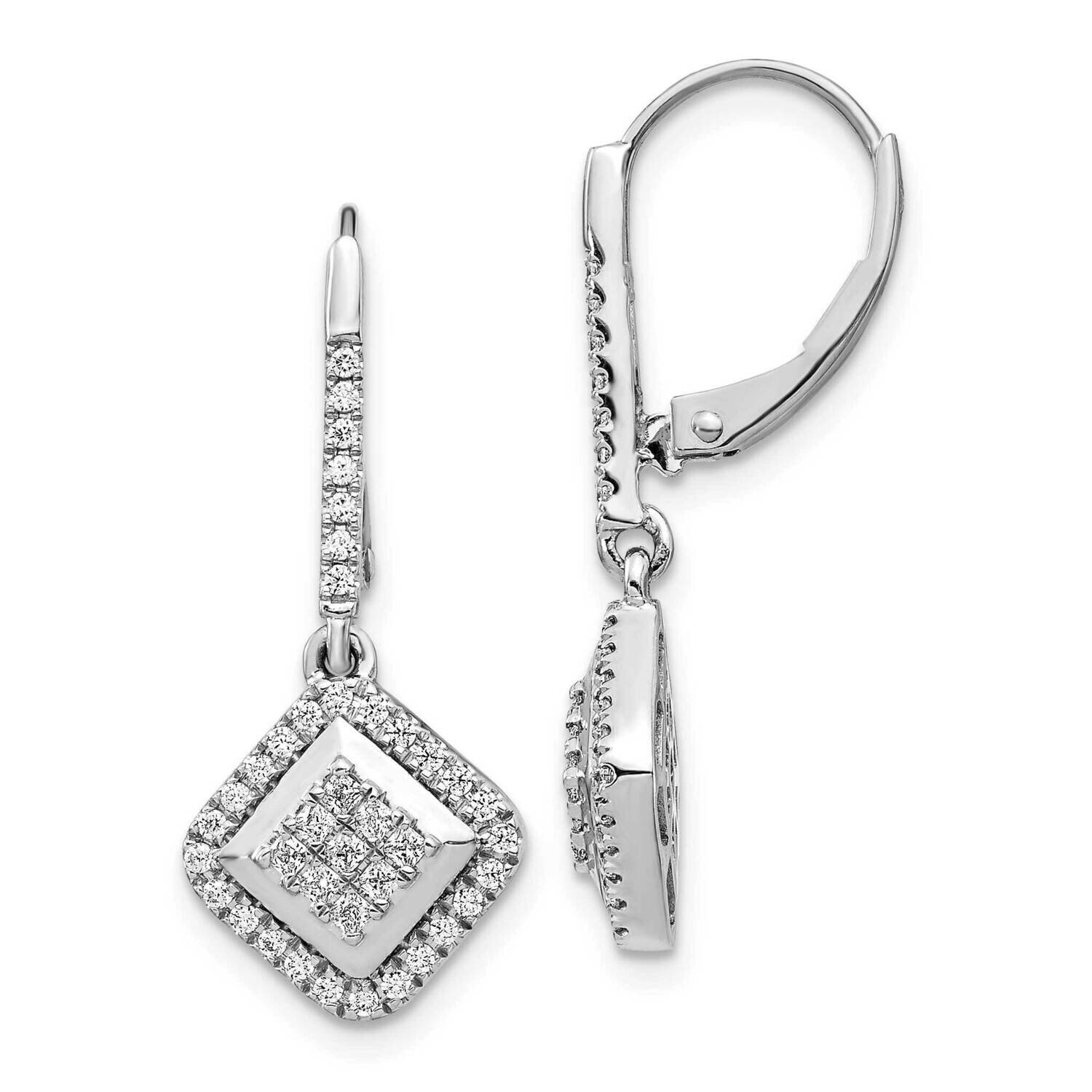 Cluster Earrings 14k White Gold Diamond EM4369-050-WA, MPN: EM4369-050-WA, 883957268392