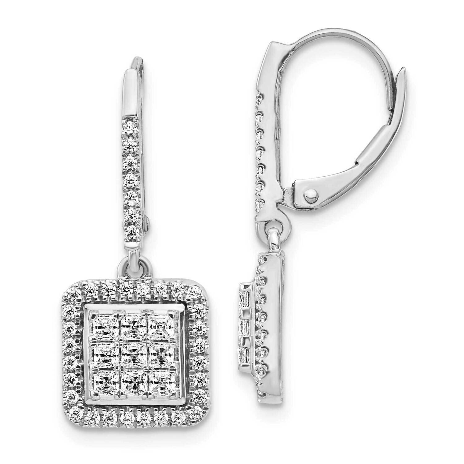 Cluster Earrings 14k White Gold Diamond EM4371-100-WA, MPN: EM4371-100-WA, 883957270944