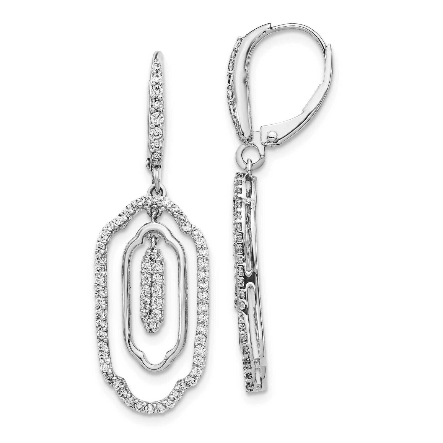Leverback Earrings 14k White Gold Diamond EM4373-075-WA, MPN: EM4373-075-WA, 883957270975