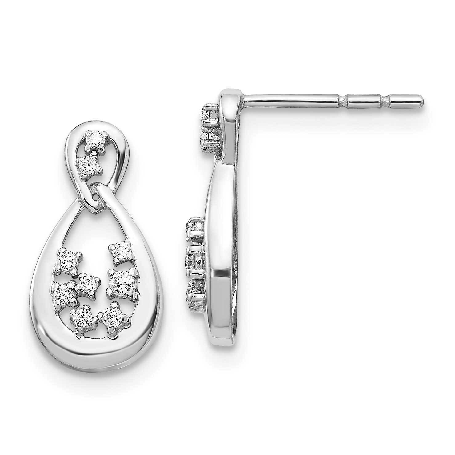 Post Earrings 14k White Gold Diamond EM4384-012-WA, MPN: EM4384-012-WA, 883957453224