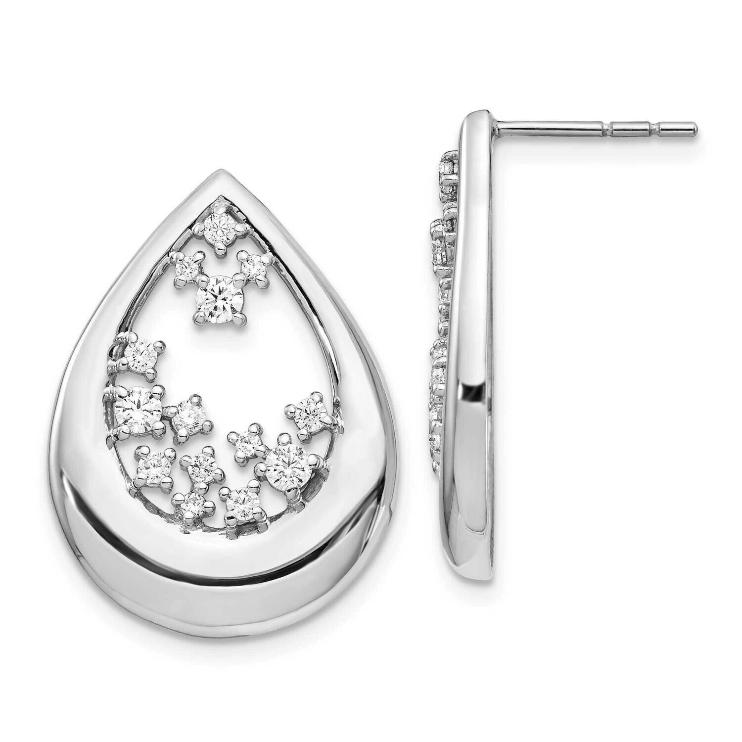 Post Earrings 14k White Gold Diamond EM4387-075-WA, MPN: EM4387-075-WA, 883957271019