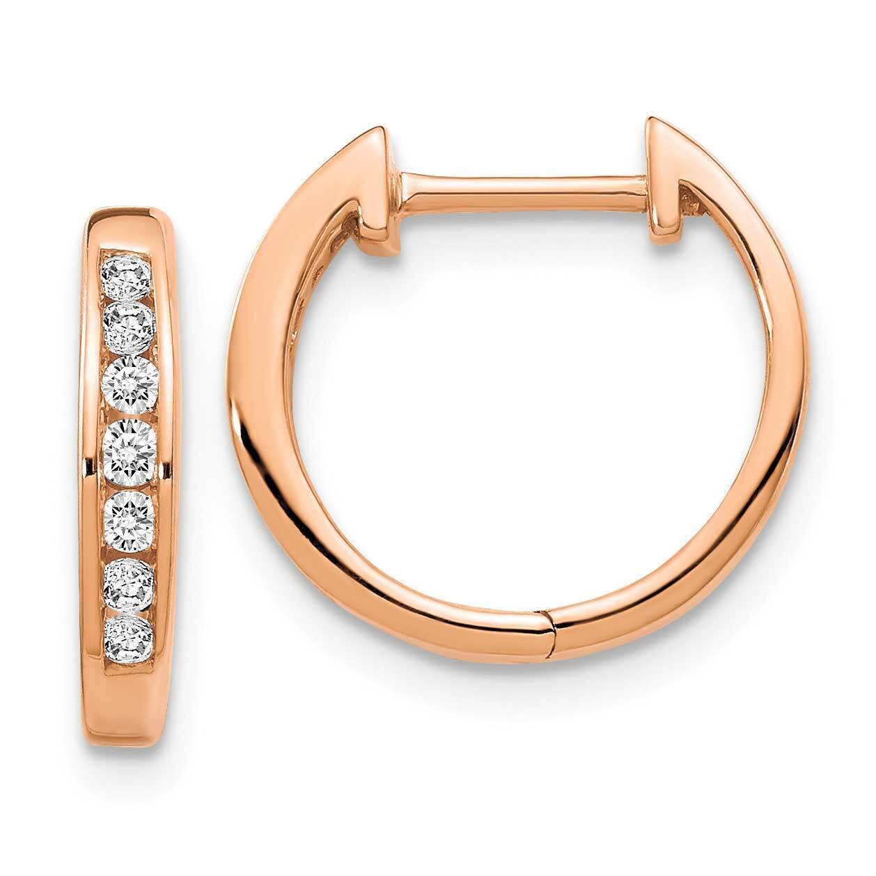 Diamond Post Hoop Earrings 14k Rose Gold Polished EM5347-020-RA, MPN: EM5347-020-RA, 883957755359