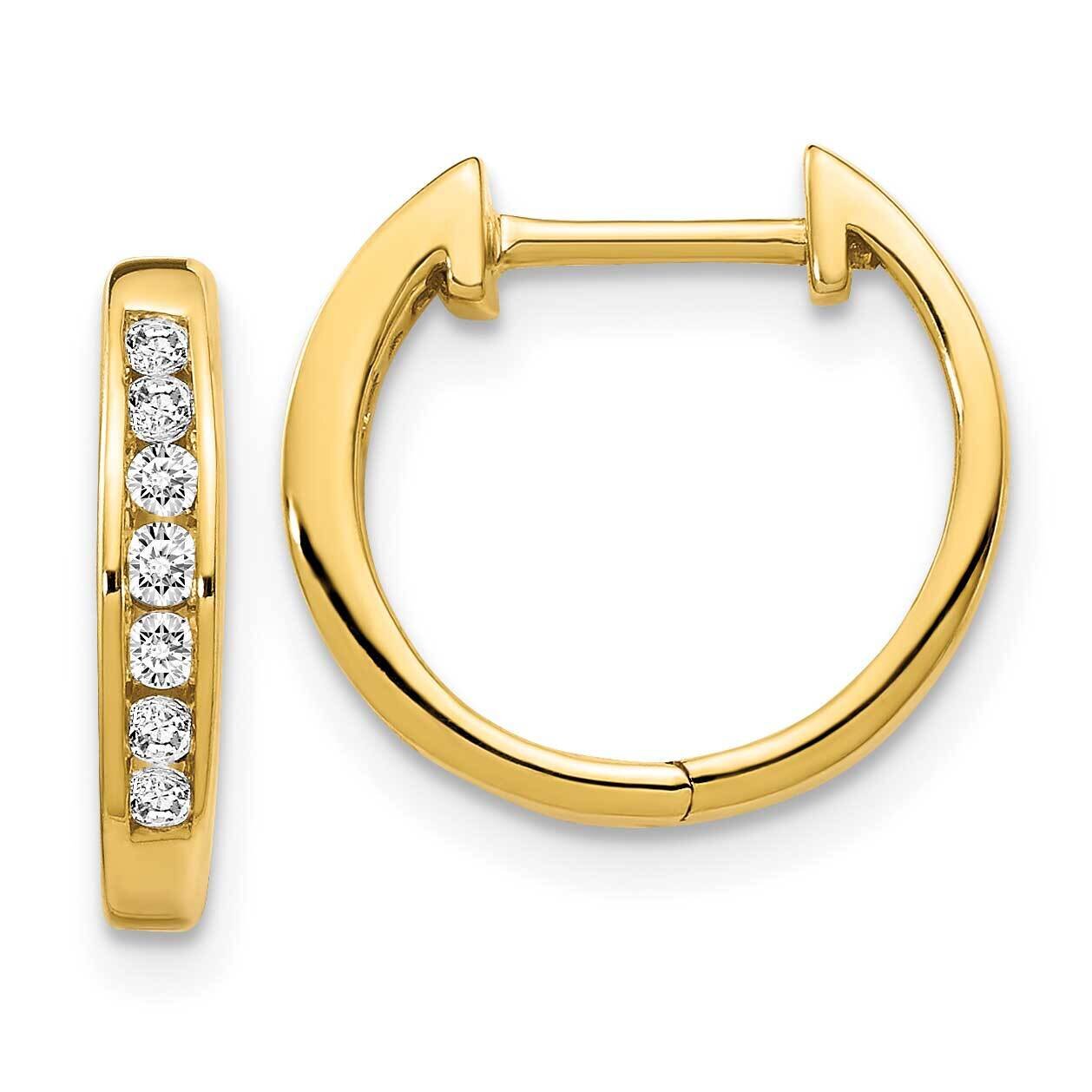 Polished Diamond Post Hoop Earrings 14k Gold EM5347-020-YA, MPN: EM5347-020-YA, 883957271668