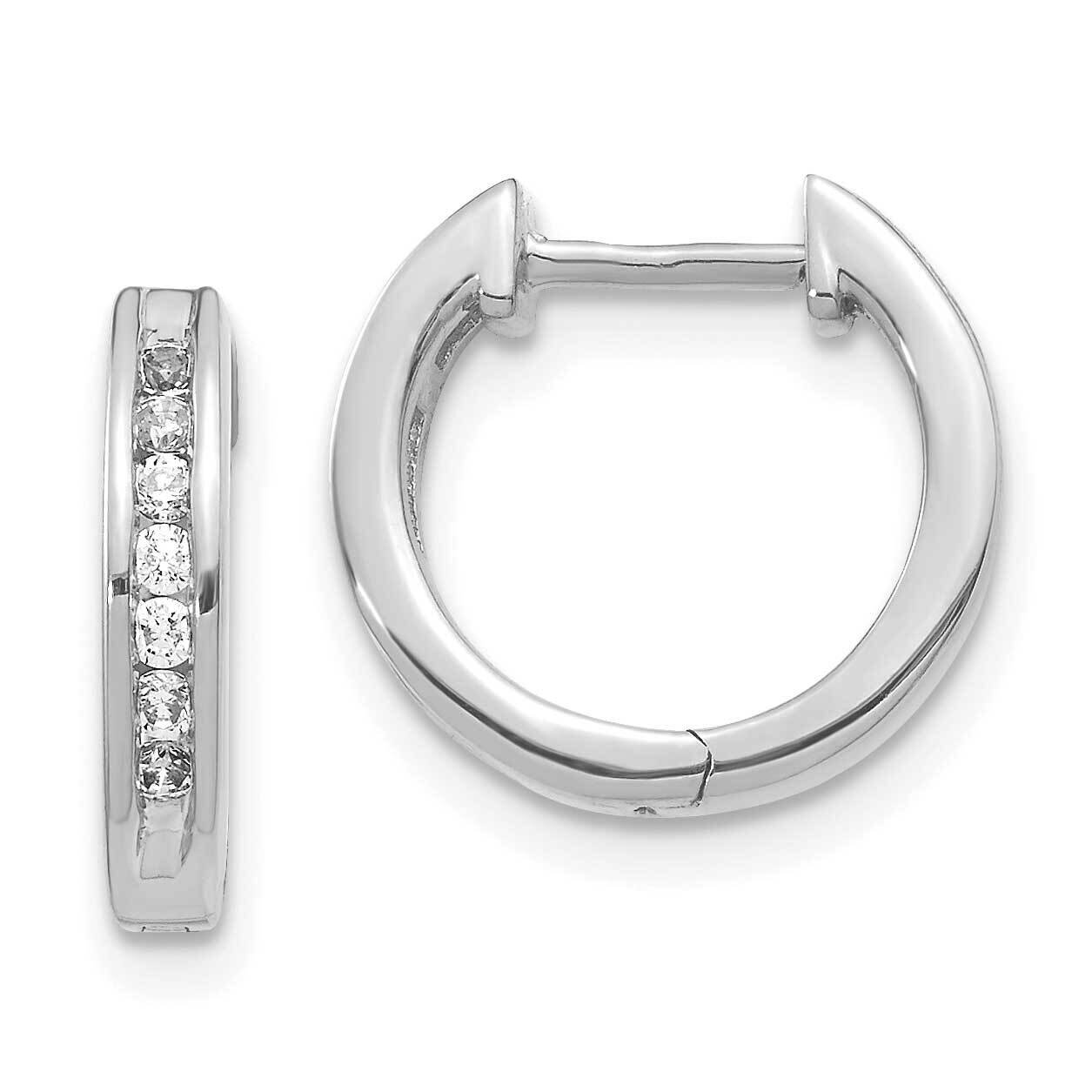 Hinged Hoop Earrings 14k White Gold Diamond EM5352-025-WA, MPN: EM5352-025-WA, 883957453248