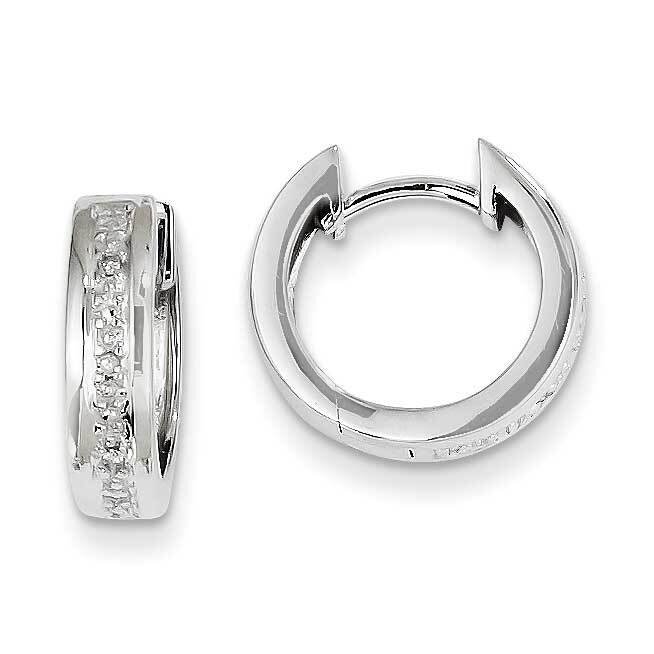 Complete Hinged Hoop Earrings 14k White Gold Diamond EM5358-003-WA, MPN: EM5358-003-WA, 883957453279