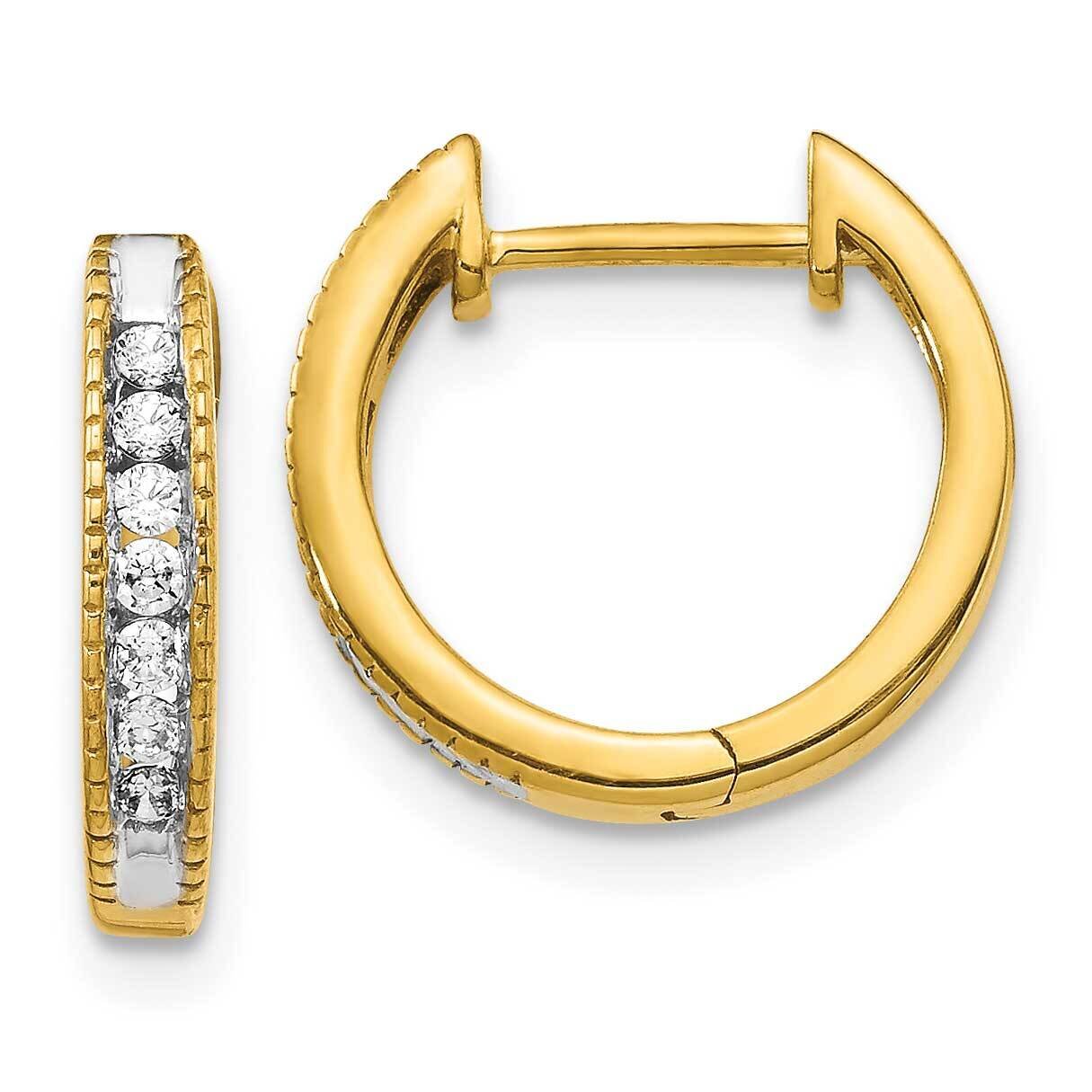 Hoop Earrings 14k Gold Diamond EM5360-020-YA