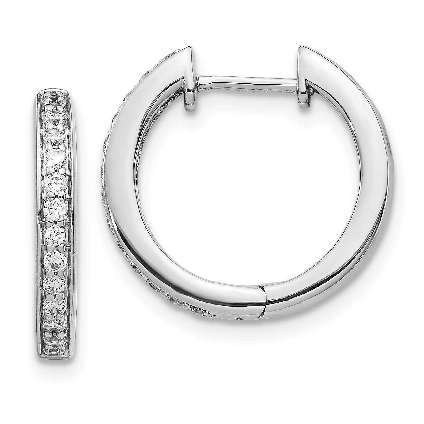 Complete Hinged Hoop Earrings 14k White Gold Diamond EM5362-033-WA