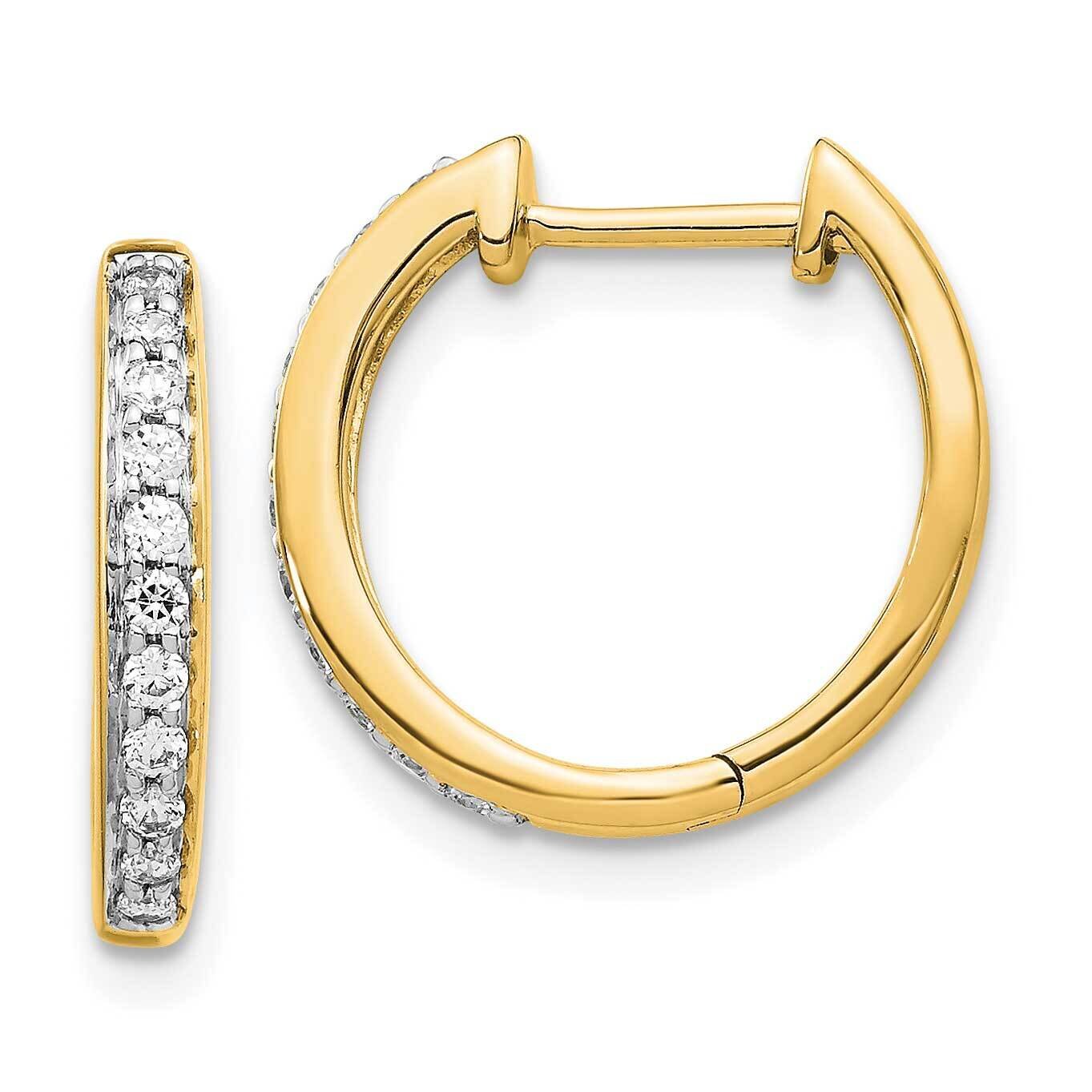Complete Hinged Hoop Earrings 14k Gold Diamond EM5363-025-YA, MPN: EM5363-025-YA, 883957206219