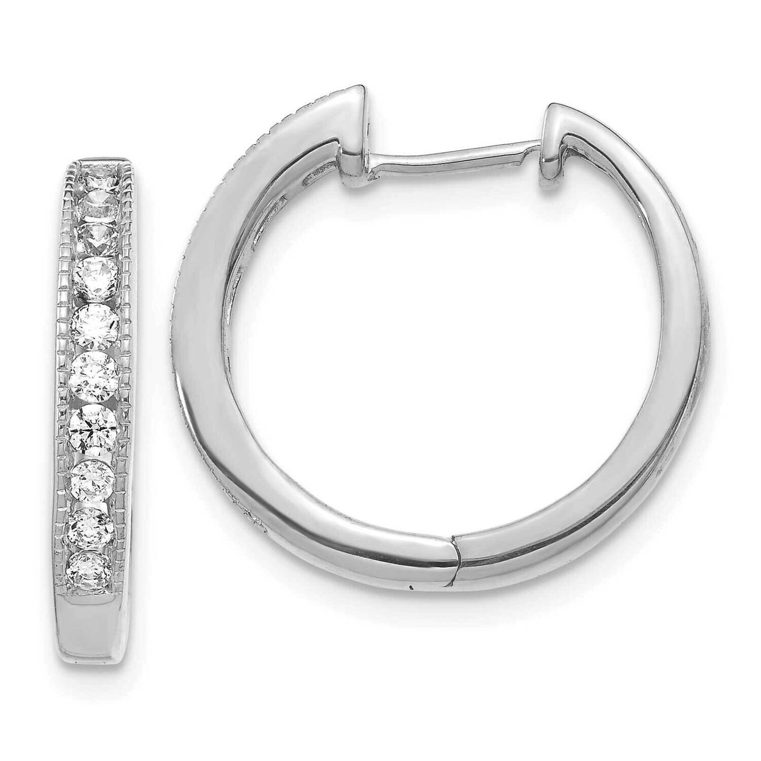 Hoop Earrings 14k White Gold Diamond EM5364-050-WA