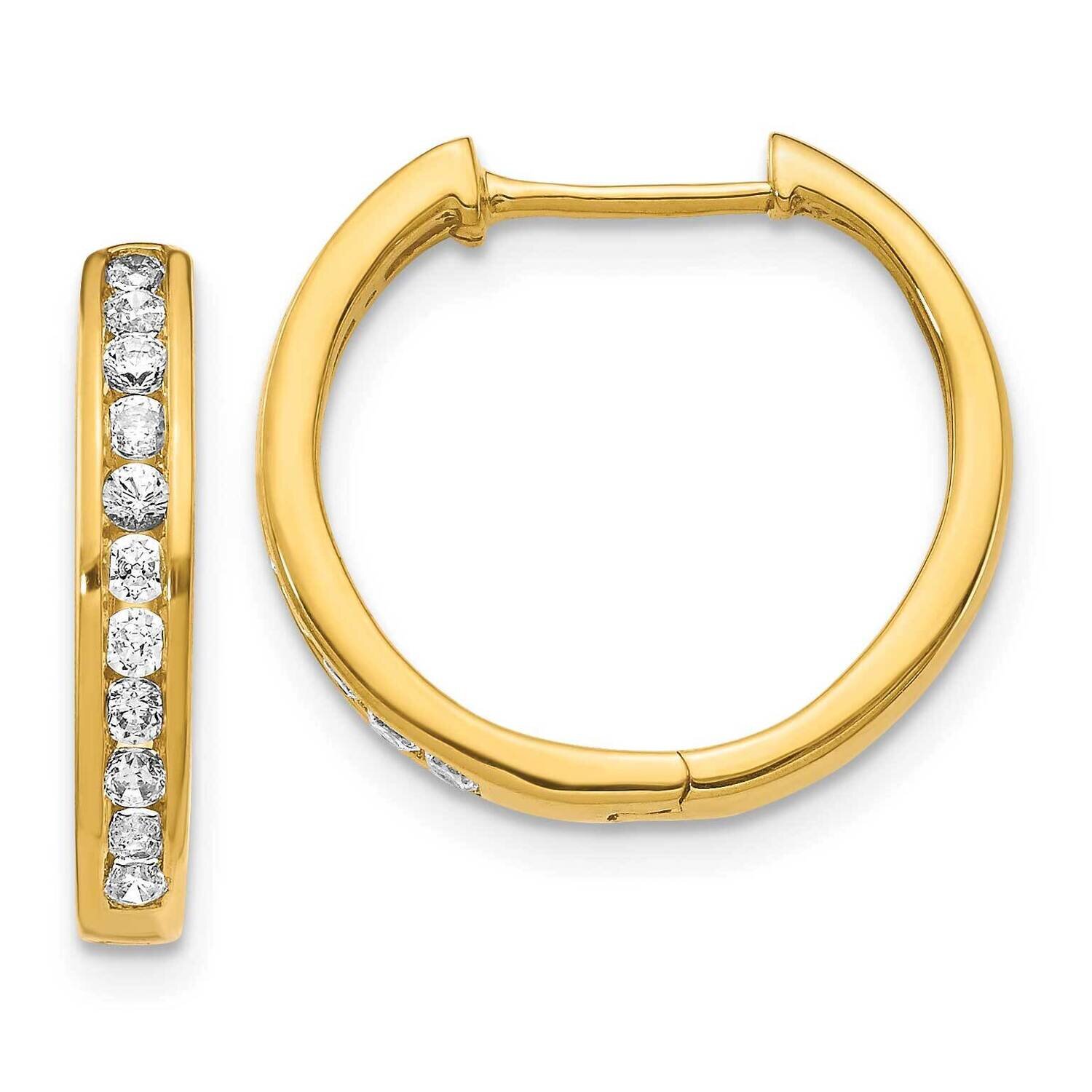 Hinged Hoop Earrings 14k Gold Diamond EM5365-050-YA, MPN: EM5365-050-YA, 883957834603