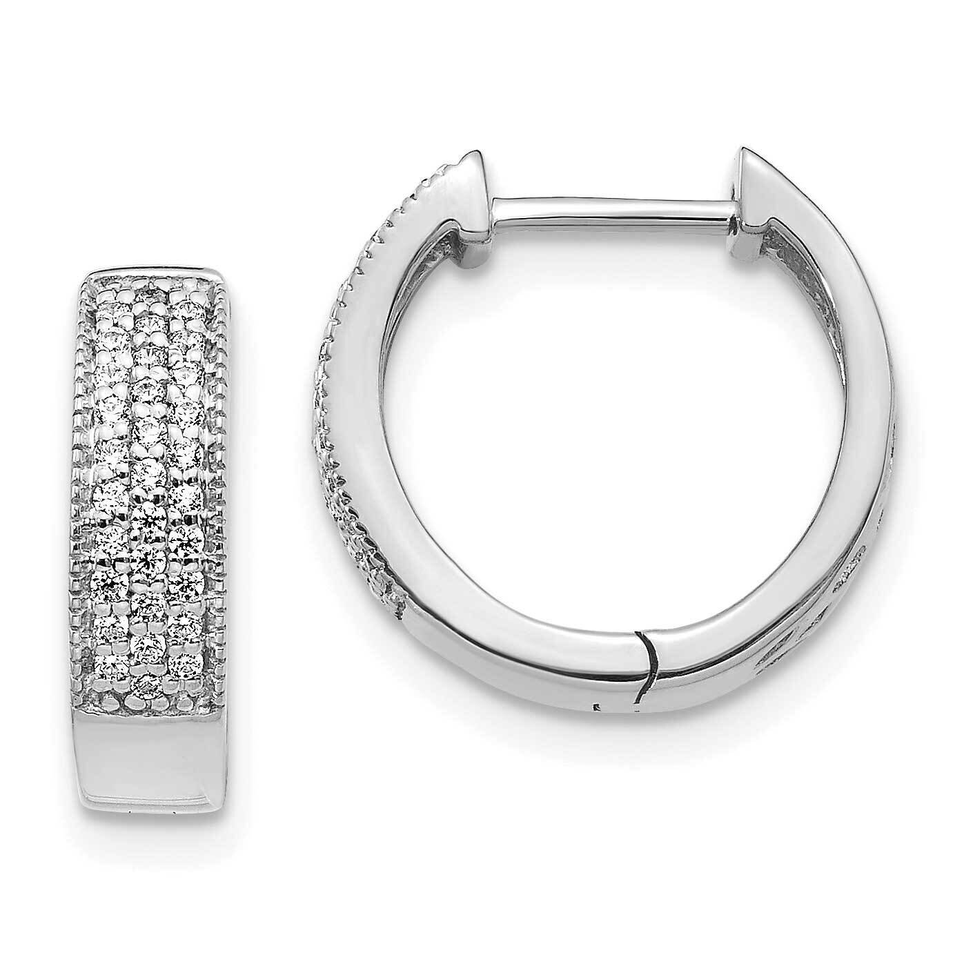 Hinged Hoop Earrings 14k White Gold Diamond EM5377-025-WA, MPN: EM5377-025-WA, 883957663852