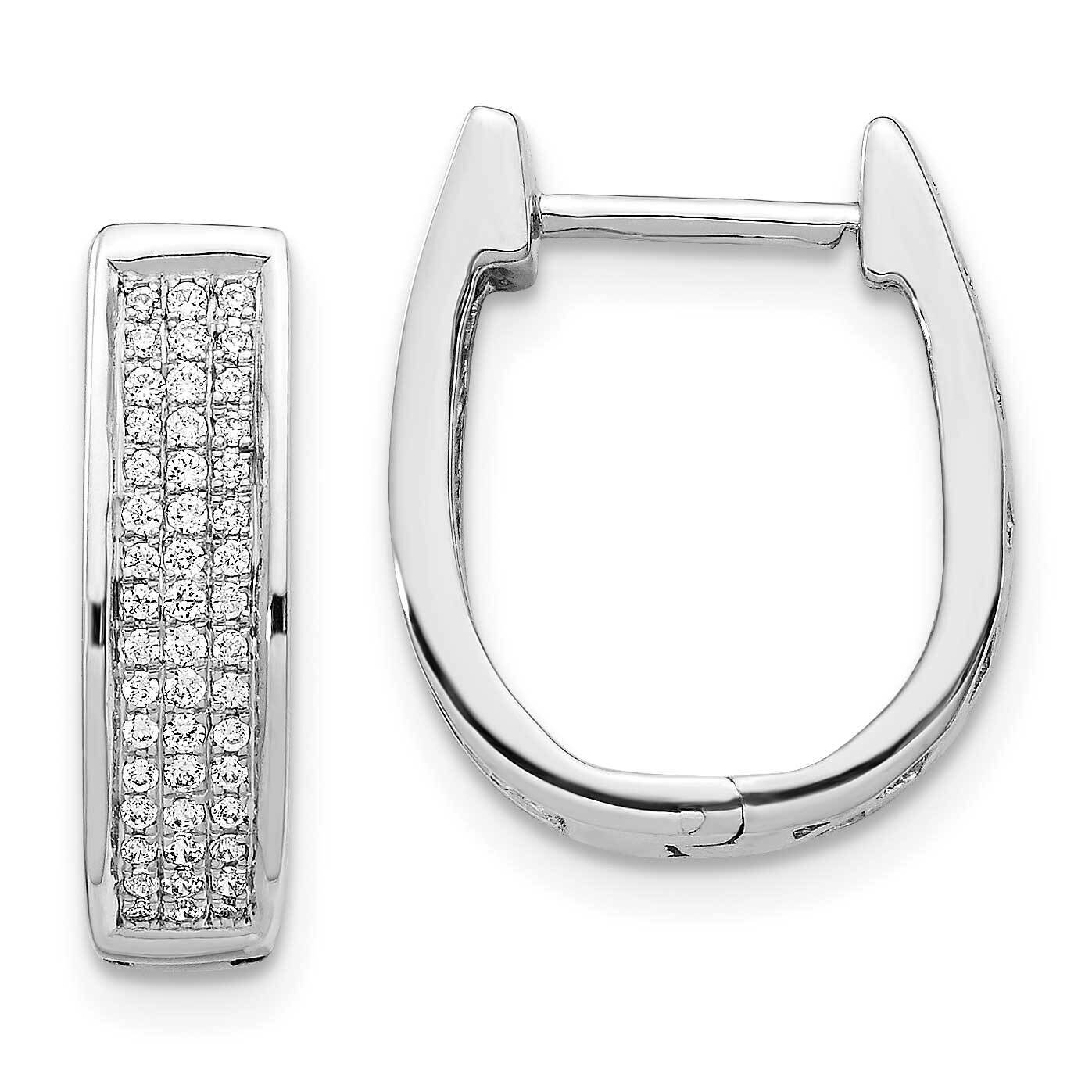 Medium Hinged Oval Hoop Earrings 14k White Gold Diamond EM5380-033-WA, MPN: EM5380-033-WA, 88395746…
