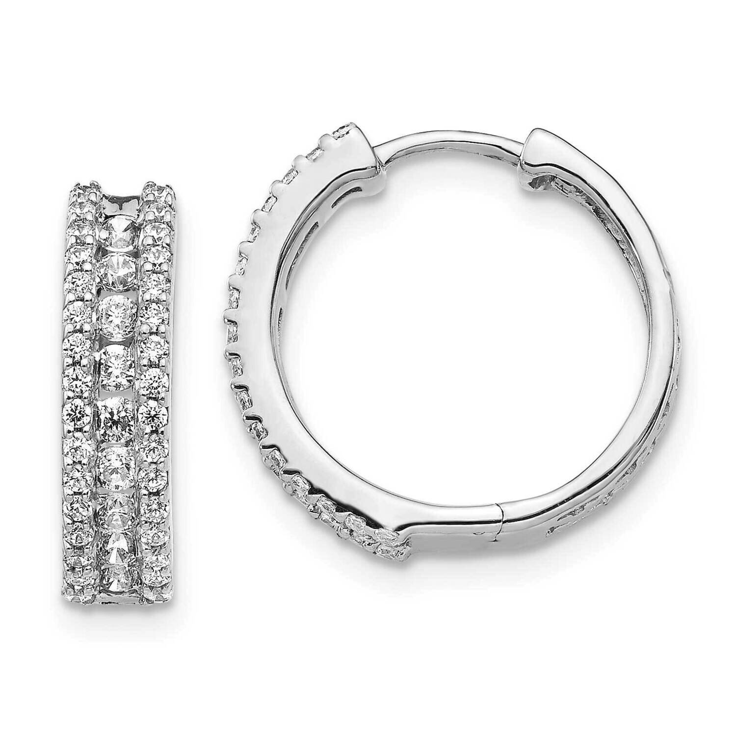 Hoop Earrings 14k White Gold Diamond EM5384-088-WA, MPN: EM5384-088-WA, 883957453361