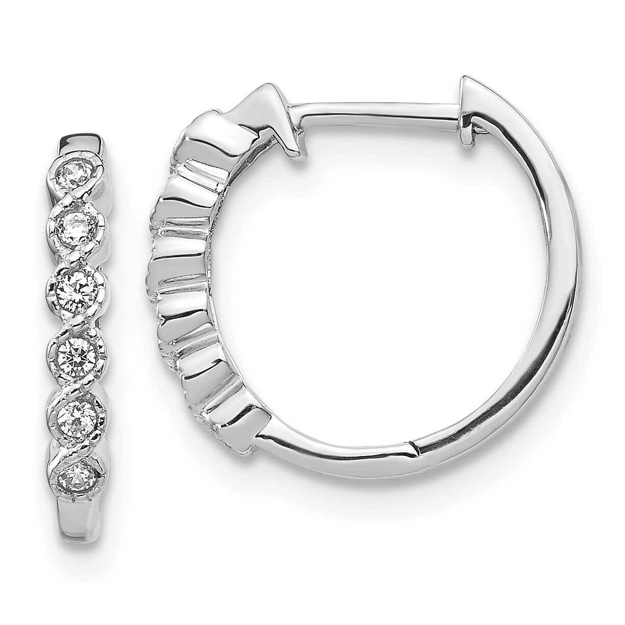 Hoop Earrings 14k White Gold Diamond EM5396-013-WA, MPN: EM5396-013-WA, 818050013112