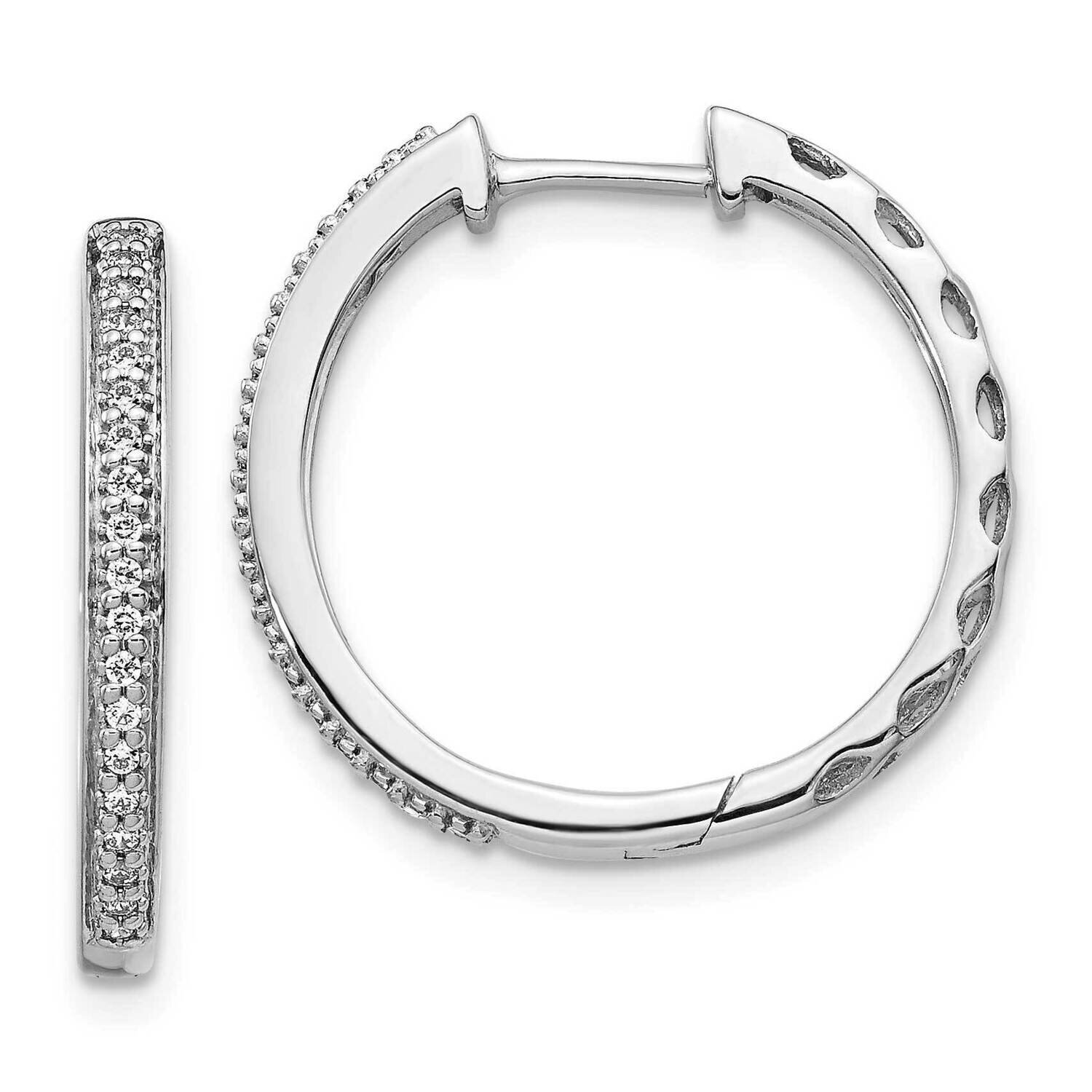 2mm Hinged Hoop Earrings 14k White Gold Diamond EM5400-016-WA, MPN: EM5400-016-WA, 191101417276